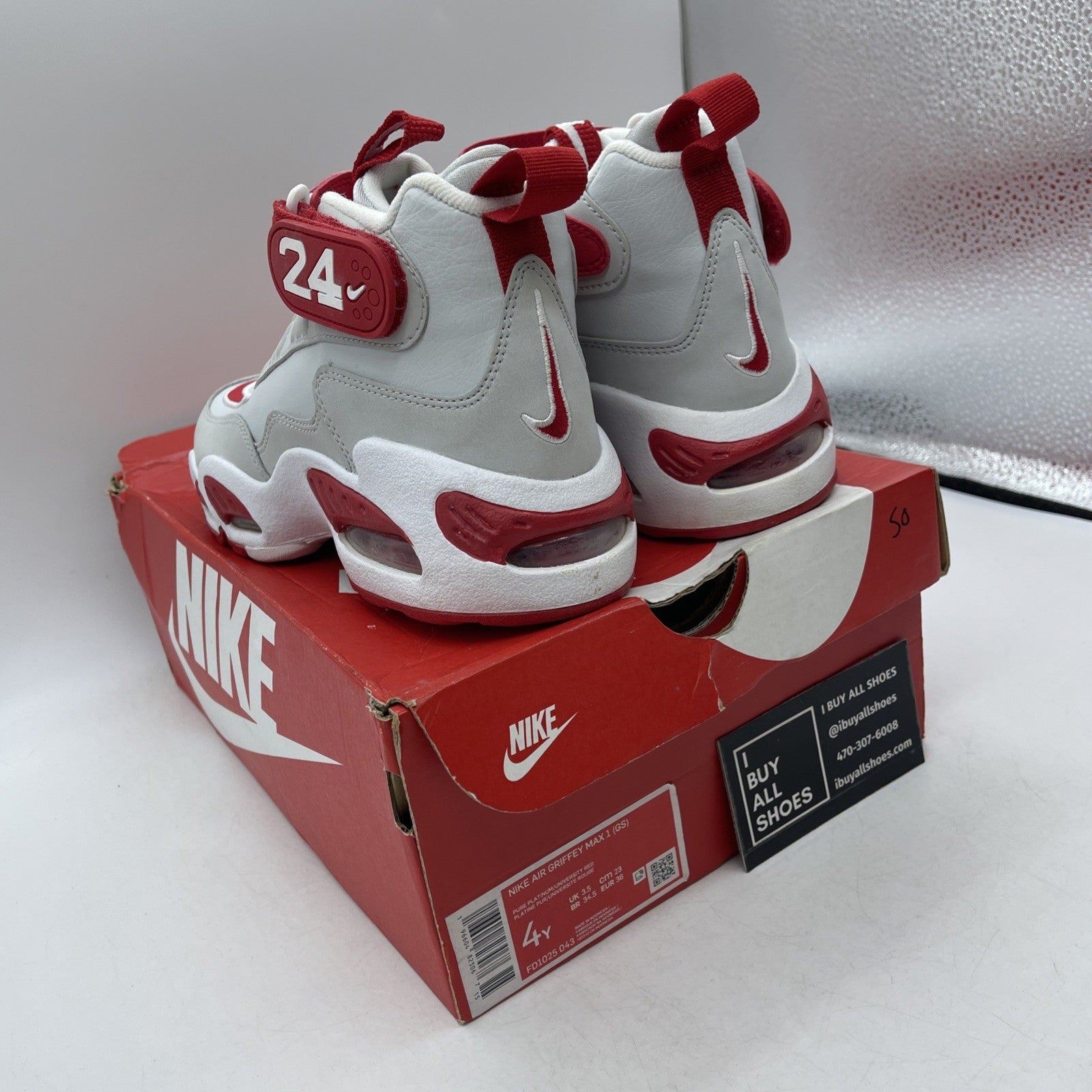 Size 4Y (GS) - Nike Air Griffey Max I Mid Rouge (FD1025-043)