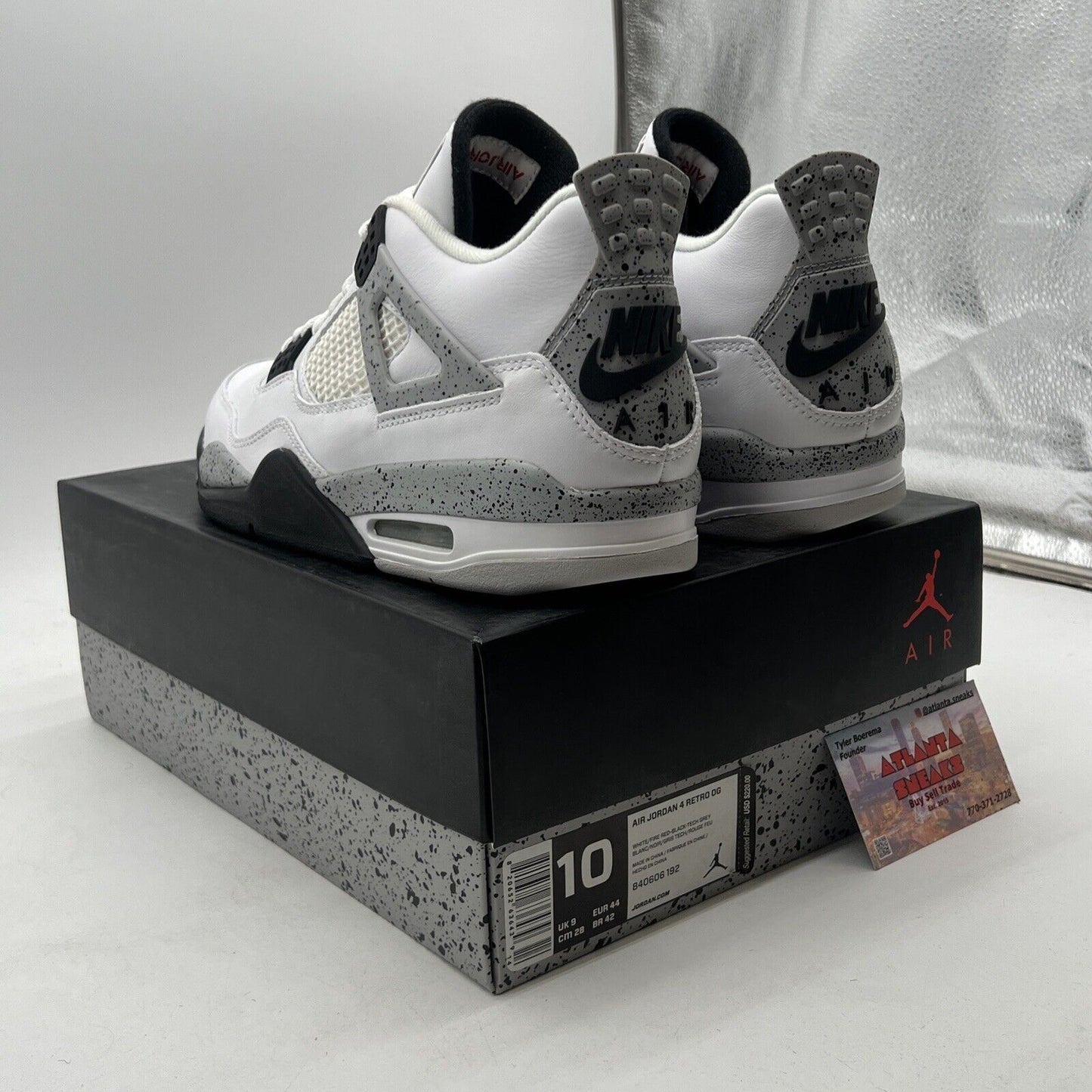 Size 10 - Air Jordan 4 Retro OG Mid White Cement (840606-192)