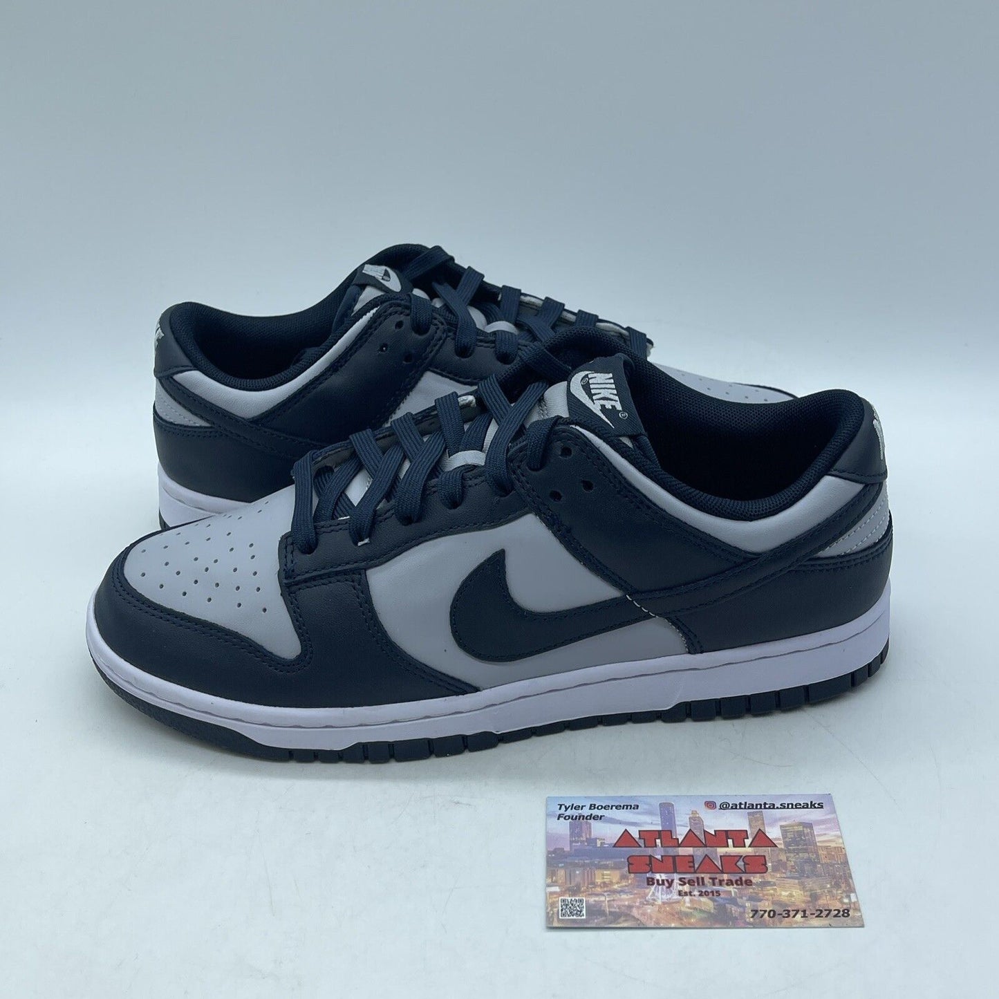 Size 8.5 - Nike Dunk Low Georgetown Blue White Grey Leather (DD1391-003)