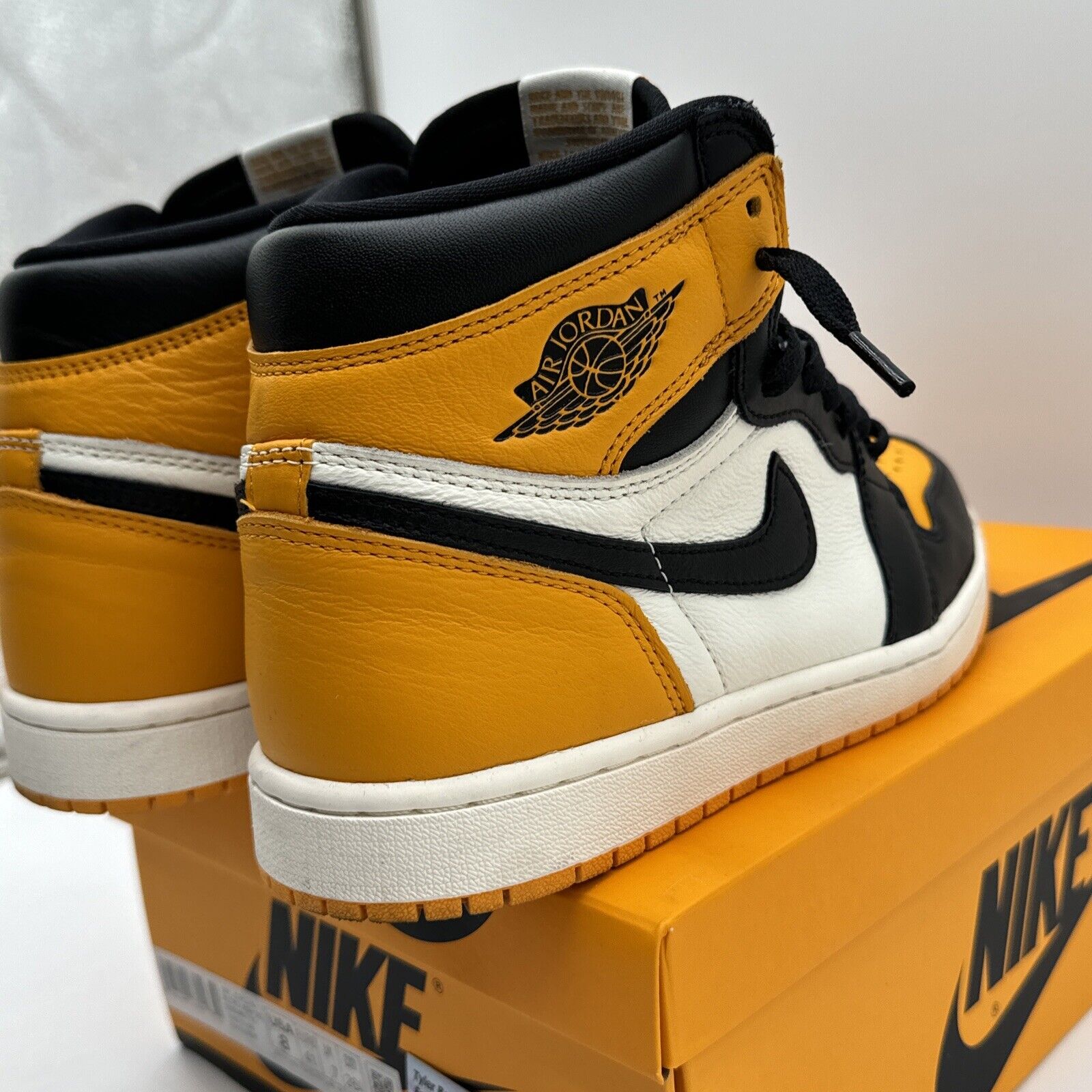 Jordan 1 Retro High OG 'Yellow Toe' Size 8 555088-711 Leather Yellow Toe