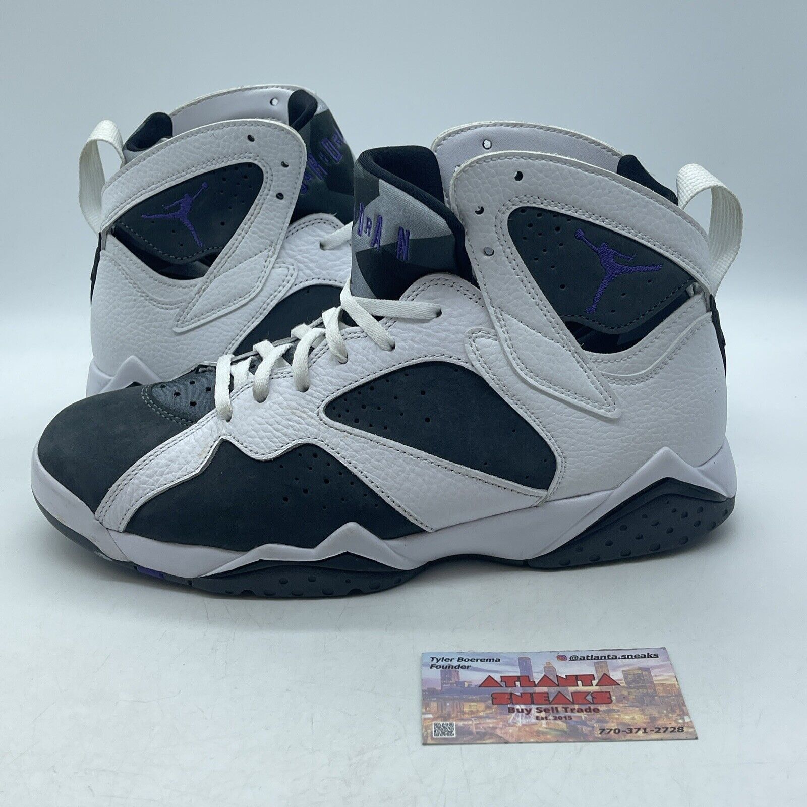 Size 10 - Air Jordan 7 Retro 2021 Flint Grey Purple White Black (CU9307-100)