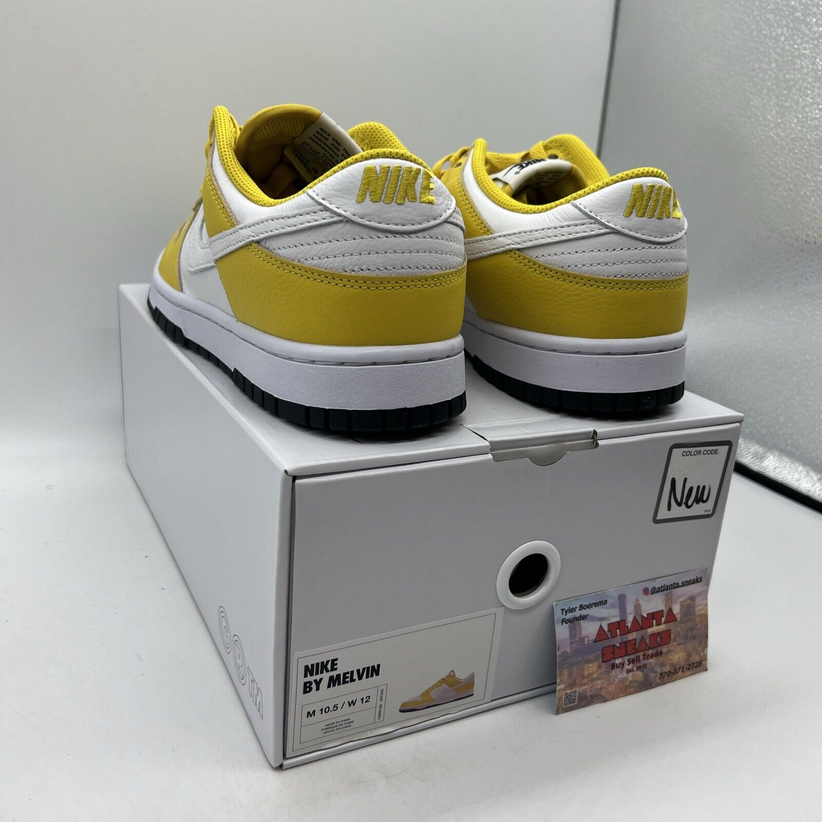 Size 10.5 - Nike Dunk Low Nike By You NikeiD Yellow / White / Black