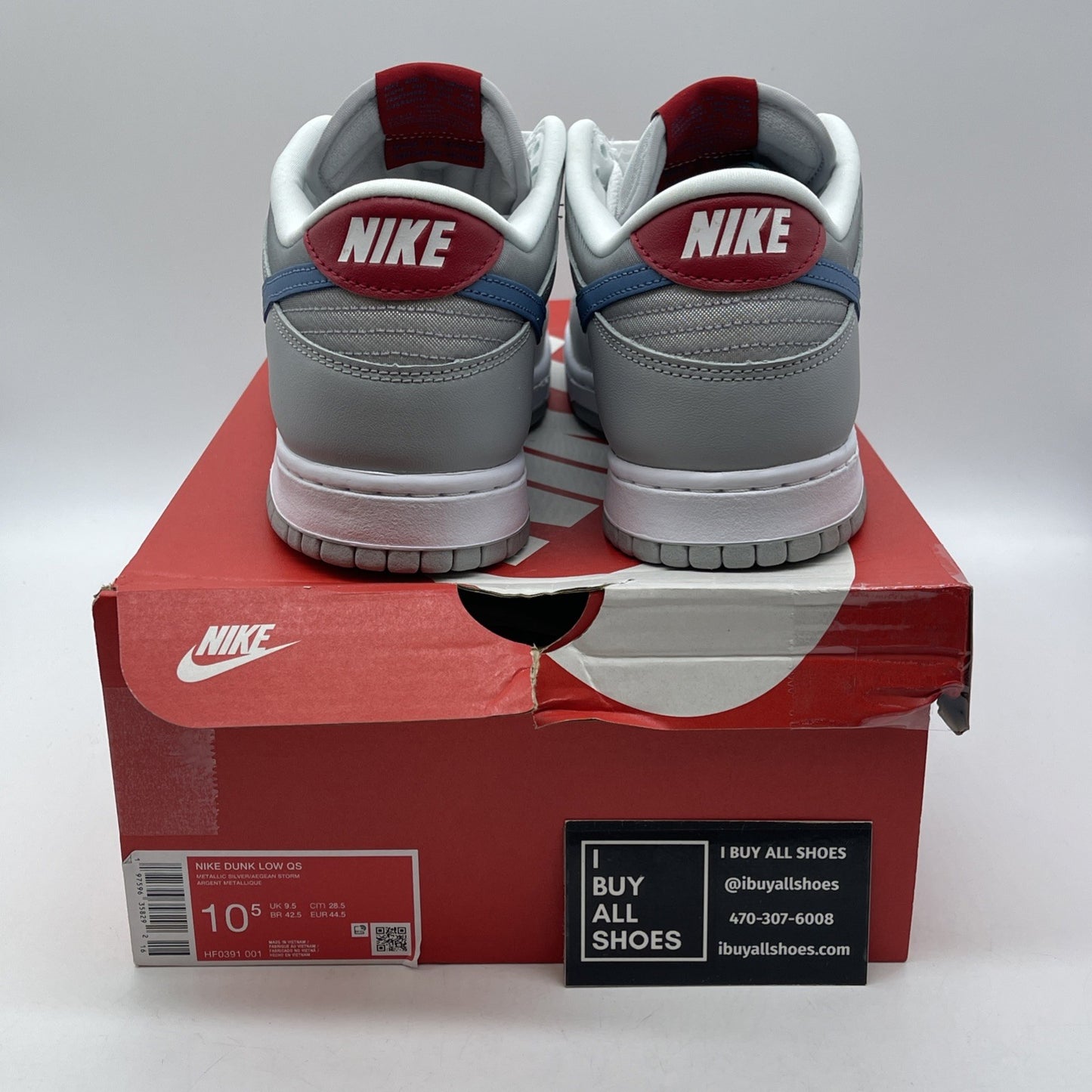Size 10.5 - Nike Dunk 2024 Low Silver Surfer Red Grey Leather (HF0391-001)