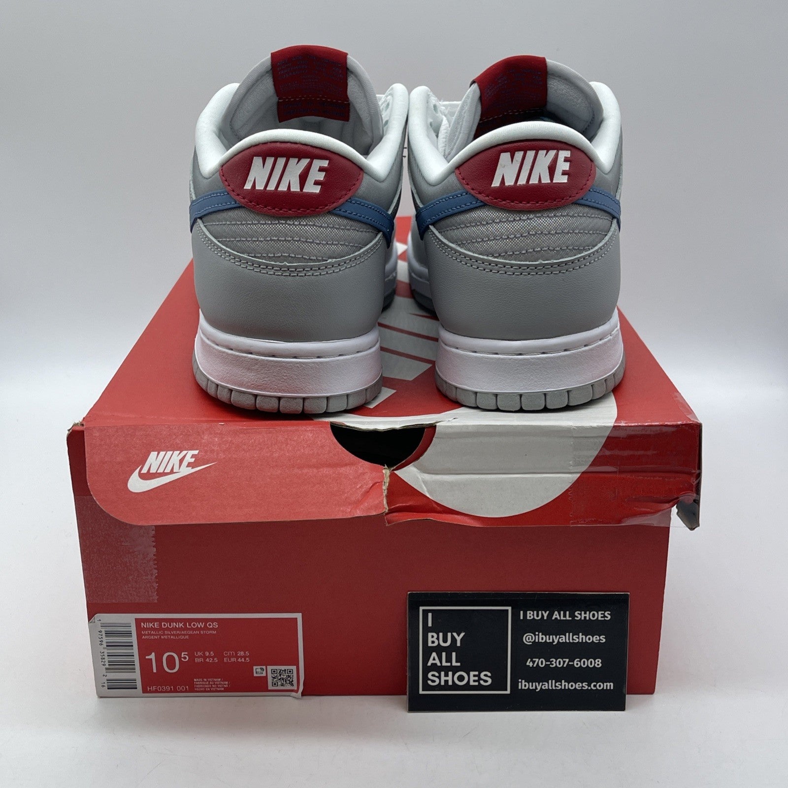 Size 10.5 - Nike Dunk 2024 Low Silver Surfer Red Grey Leather (HF0391-001)