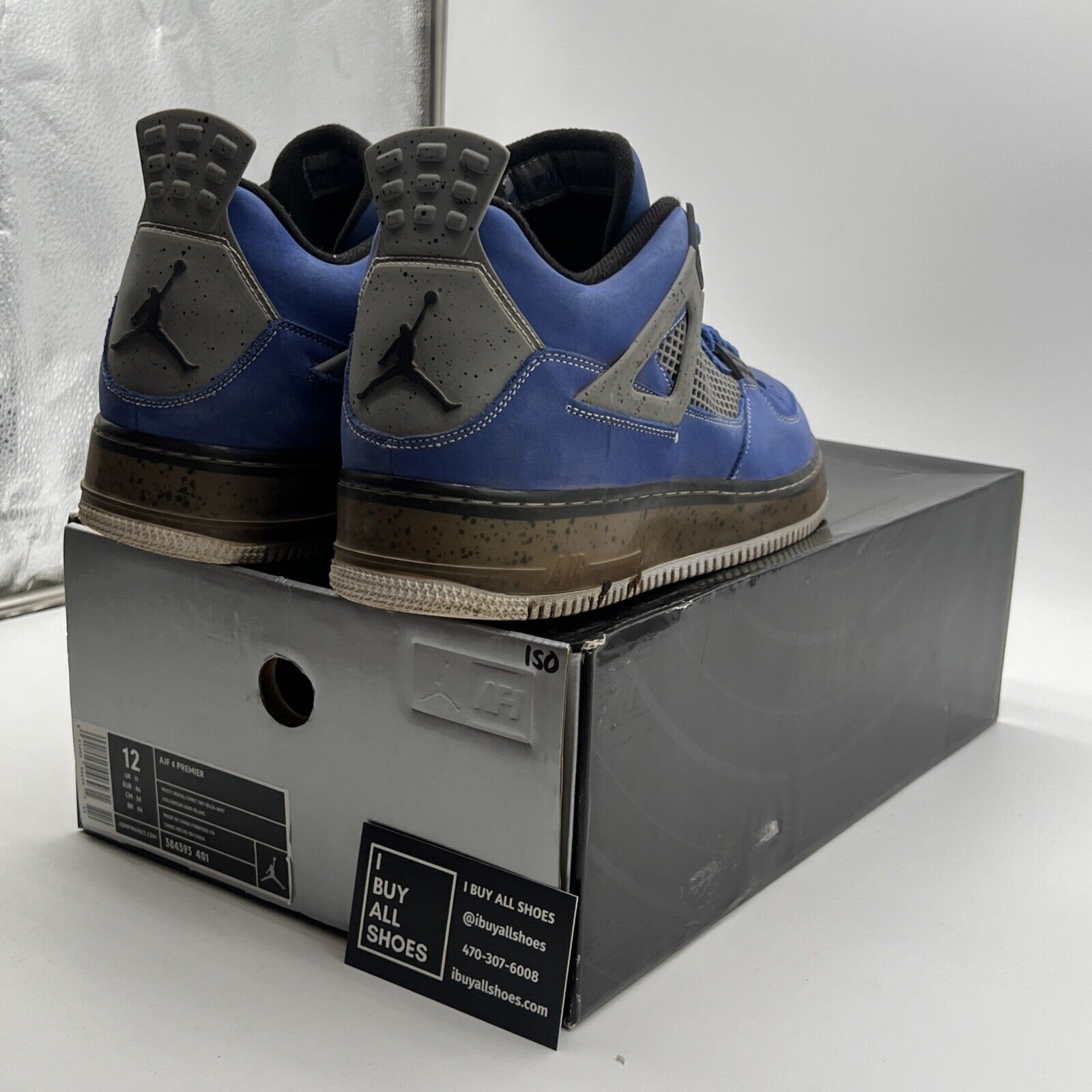 Size 12 - Air Jordan Fusion 4 Premier Varsity Royal Cement (384393-401)
