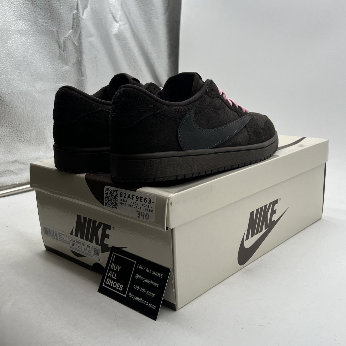 Size 9.5 - Travis Scott x Air Jordan 1 Retro OG SP Low Velvet Brown (DM7866-202)