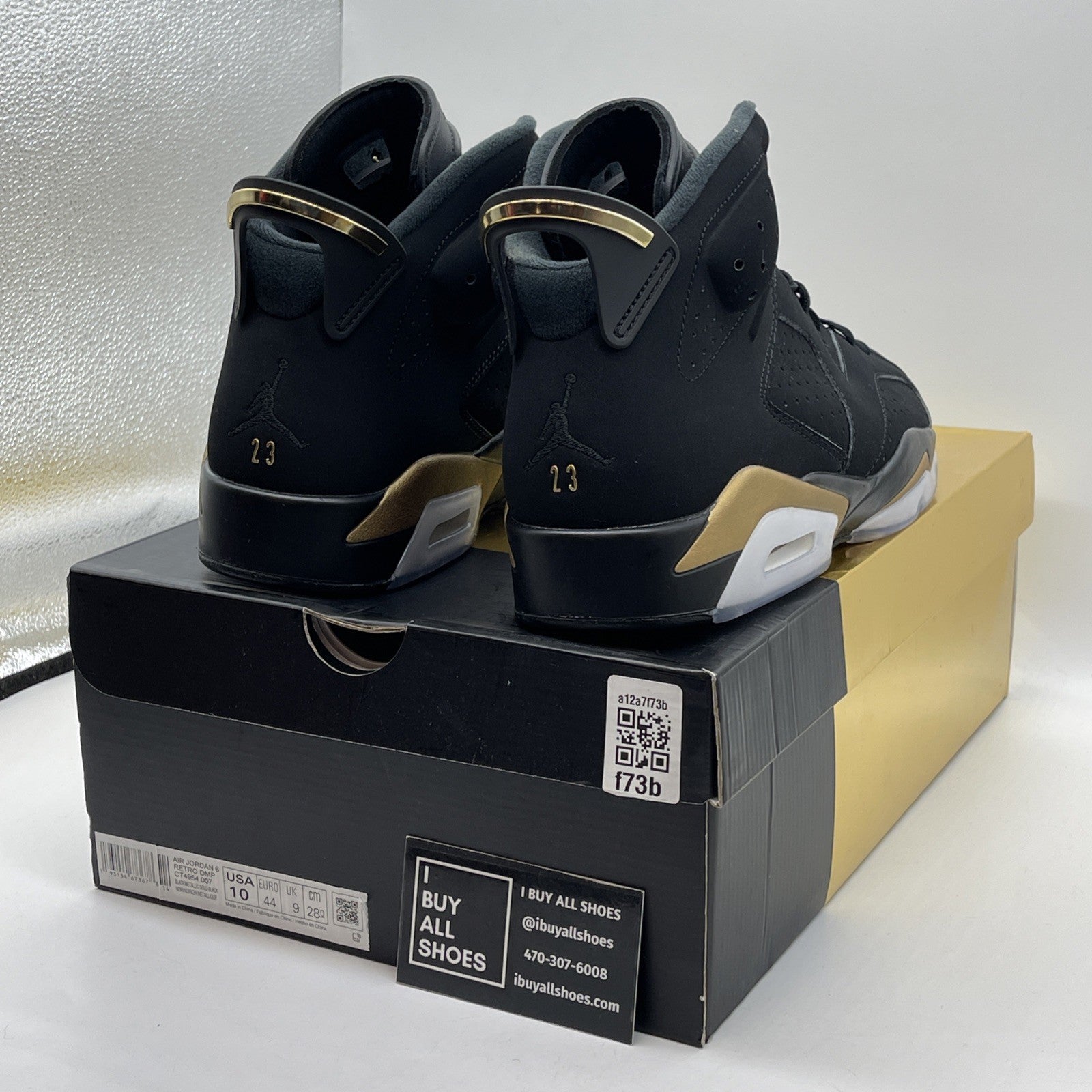 Size 10 - Jordan 6 Retro Defining Moments Black Gold Suede (CT4954-007)
