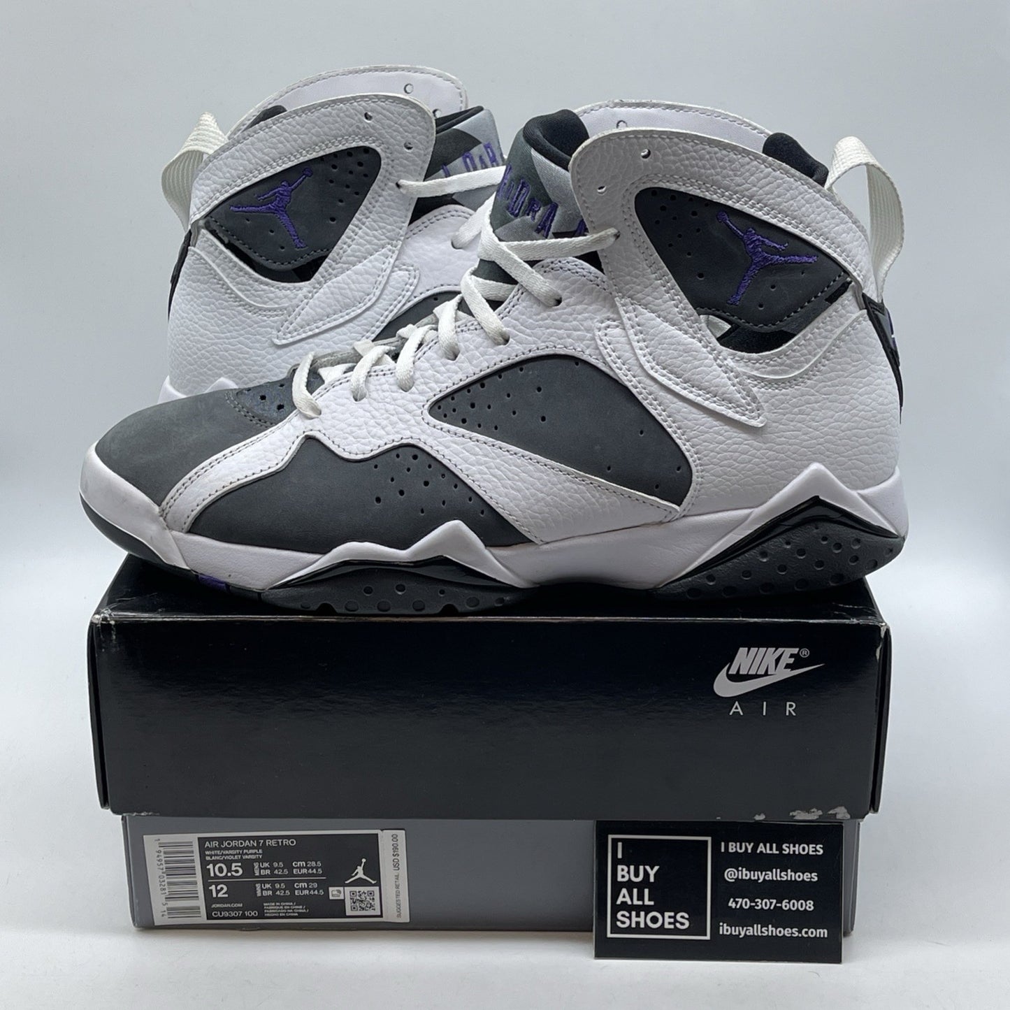 Size 10.5 - Air Jordan 7 Retro 2021 Flint Gray White Suede Leather (CU9307-100)