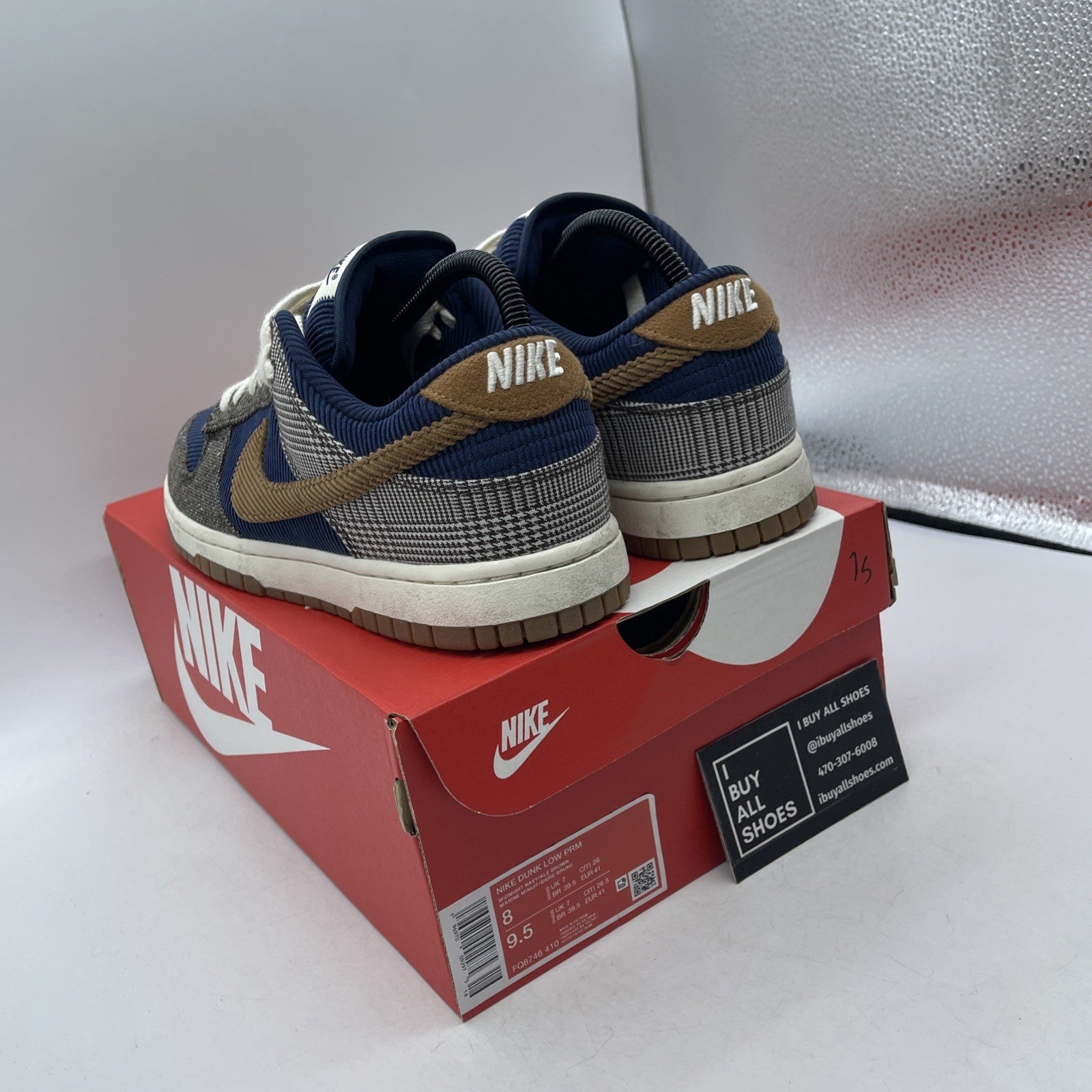 Size 8 - Nike Dunk Low Tweed Corduroy (FQ8746-410)