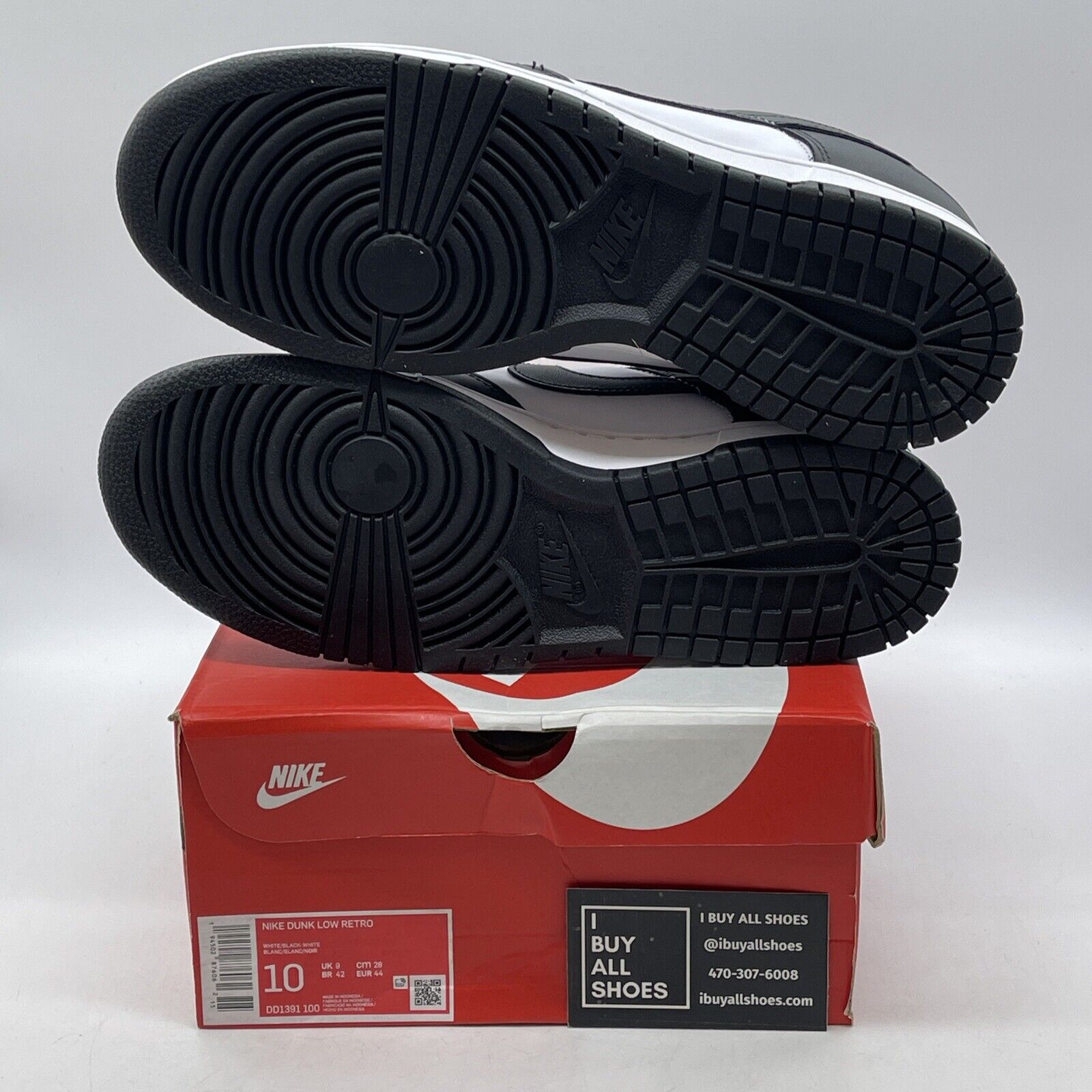 Size 10 - Nike Dunk Low Black White Suede Leather (DD1391-100)