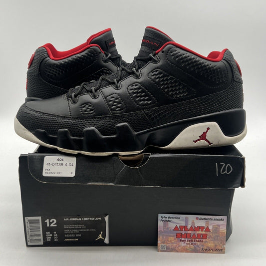 Size 12 - Air Jordan 9 Retro Low Snakeskin Black White Red Leather (832822-001)