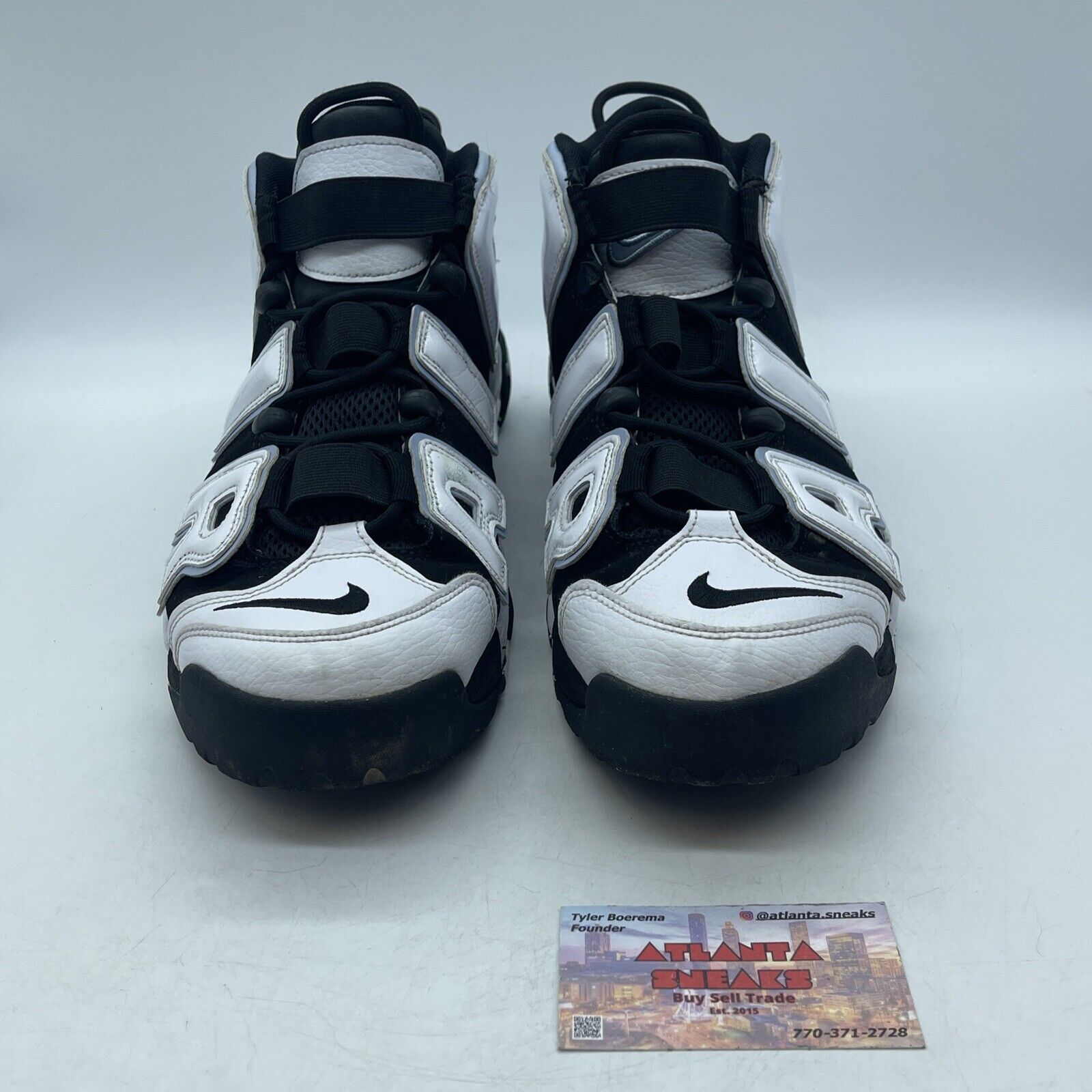 Size 12 - Nike Air More Uptempo Cobalt Bliss Black White Leather (DV0819-001)