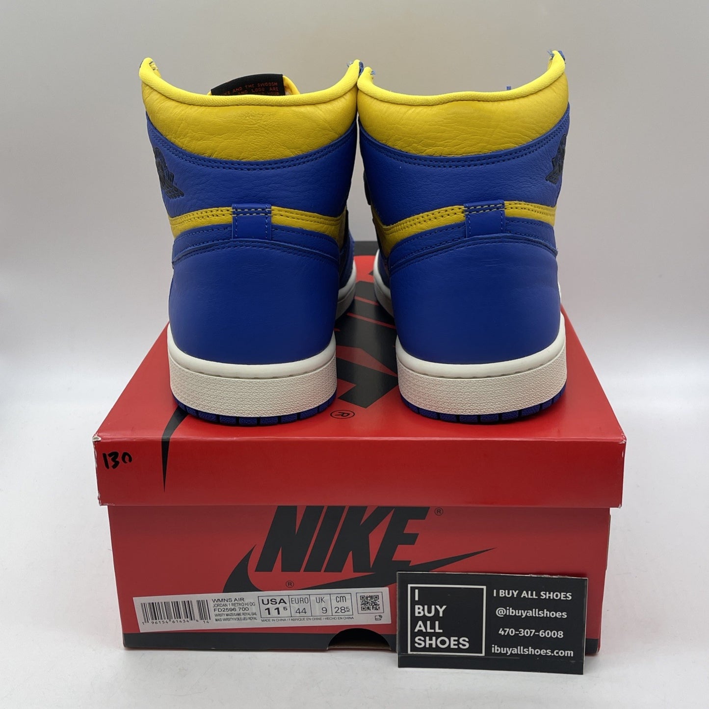 Size 11.5 - Air Jordan 1 High OG Reverse Laney 2023 Blue Yellow (FD2596-700)