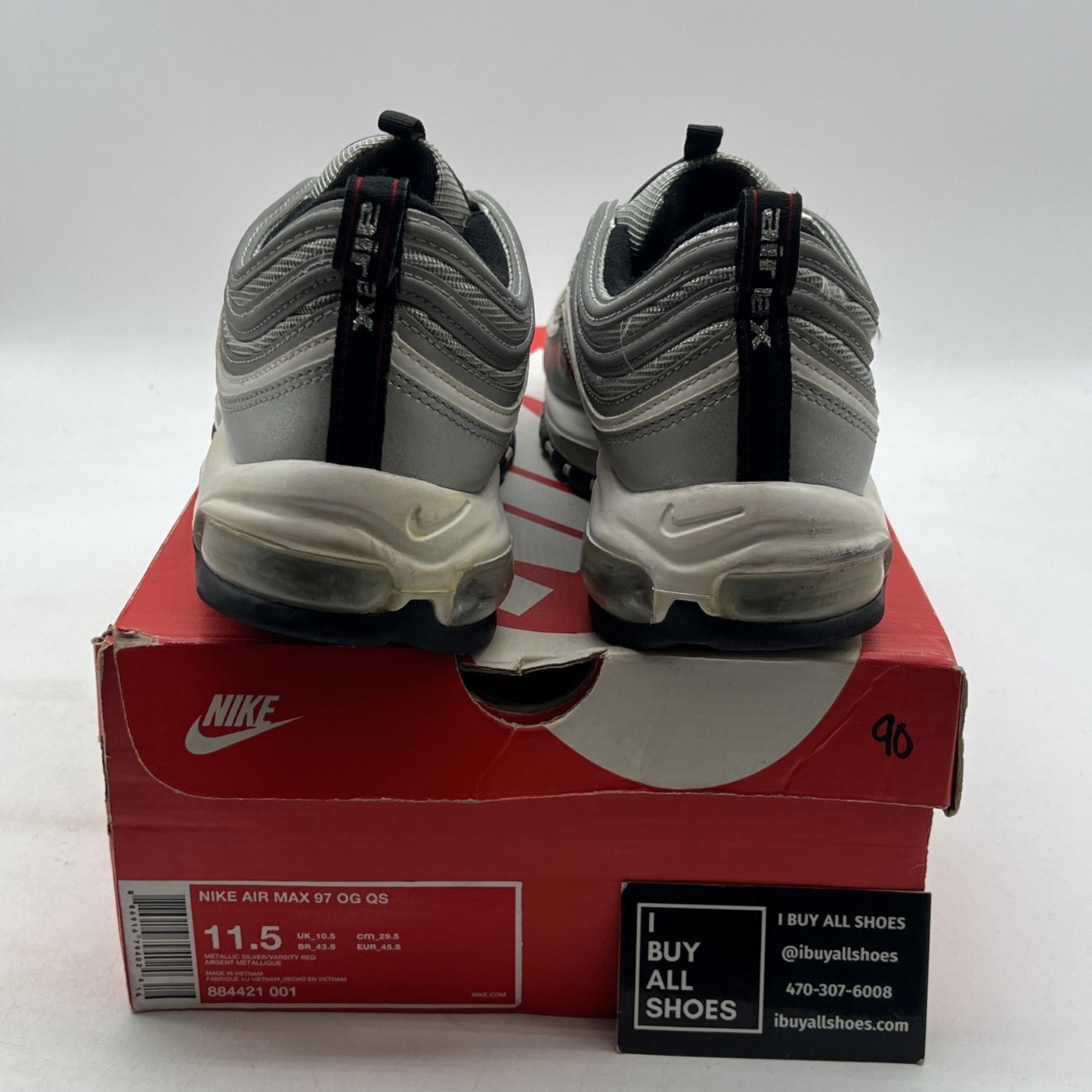 Size 11.5 - Nike Air Max 97 OG QS 2017 Silver Bullet (884421-001)