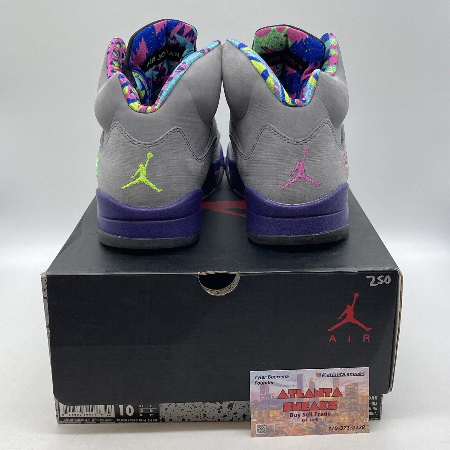 Size 10 - Air Jordan 5 Retro Bel Air Grey Purple Green Black Suede (621958-090)