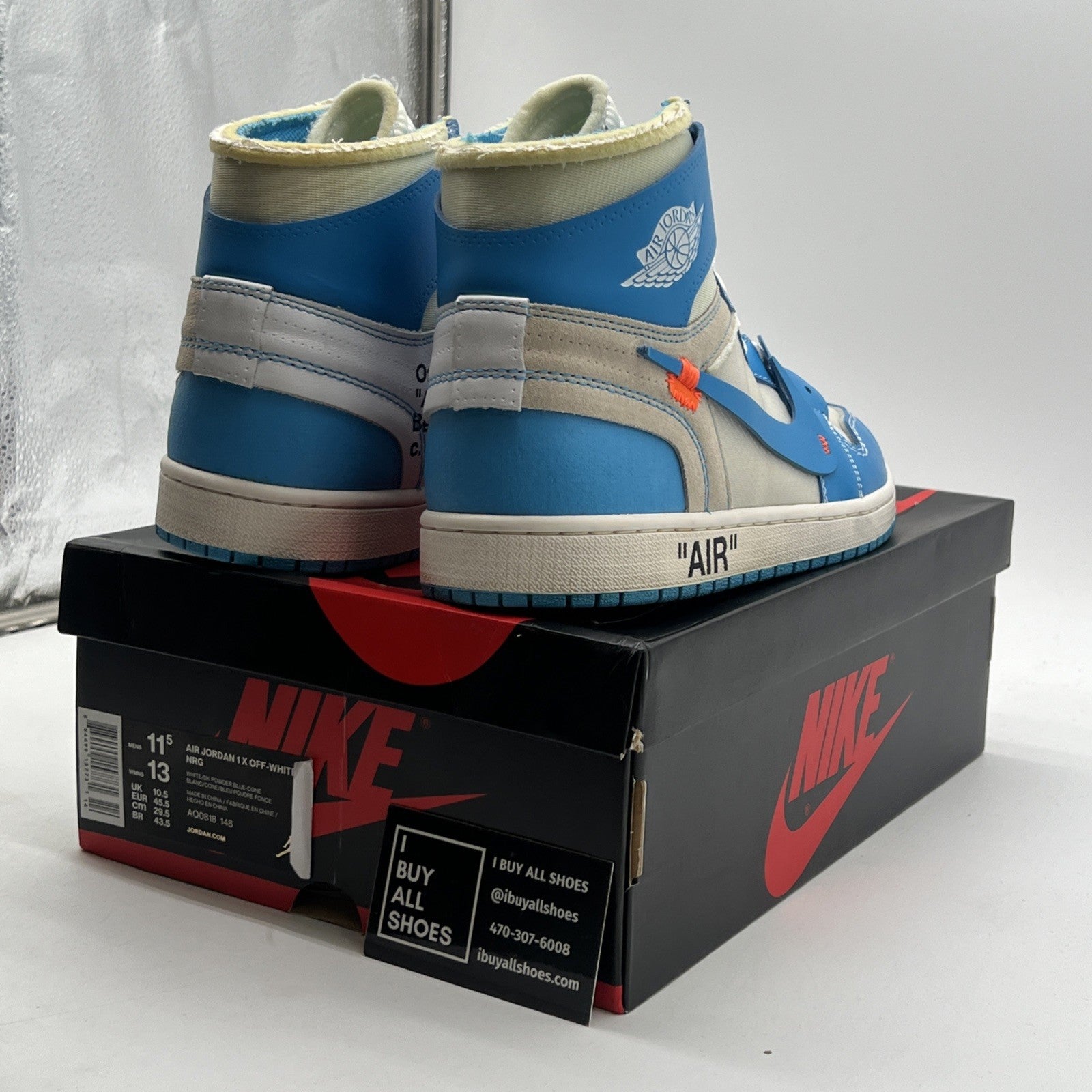 Size 11.5 - Air Jordan 1 Retro OG x Off-White High UNC (AQ0818-148)