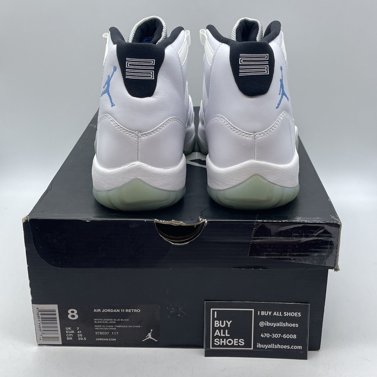 Size 8 - Jordan 11 Retro High Legend Blue White Black Leather (378037-117)