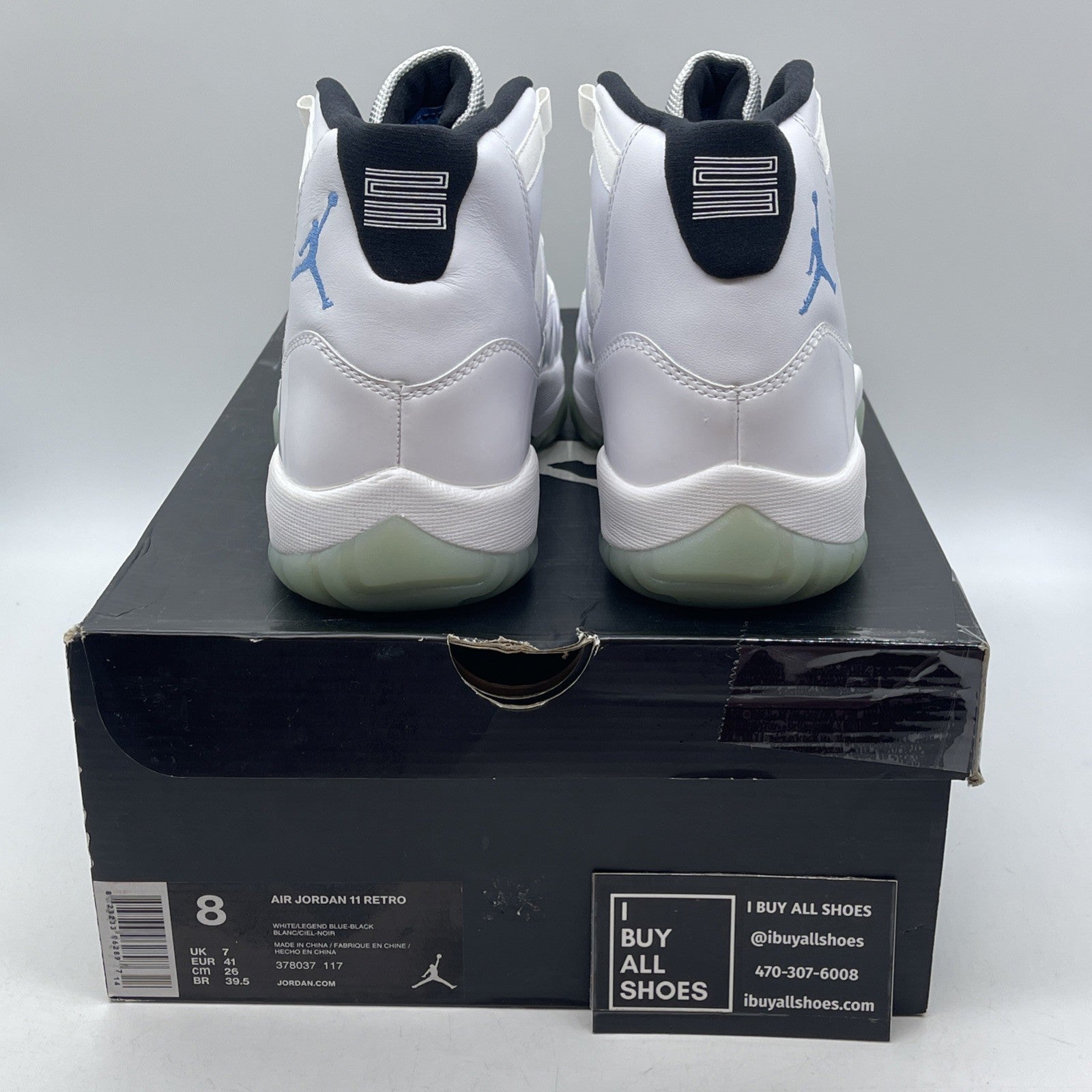 Size 8 - Jordan 11 Retro High Legend Blue White Black Leather (378037-117)