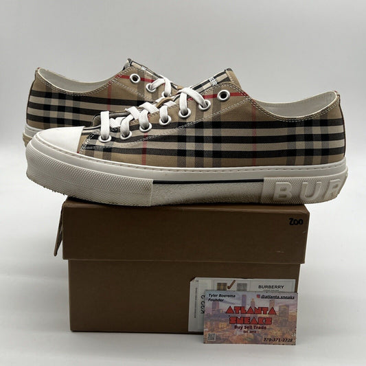 Size 12 - Burberry vintage check canvas low  top sneakers( Authentic)