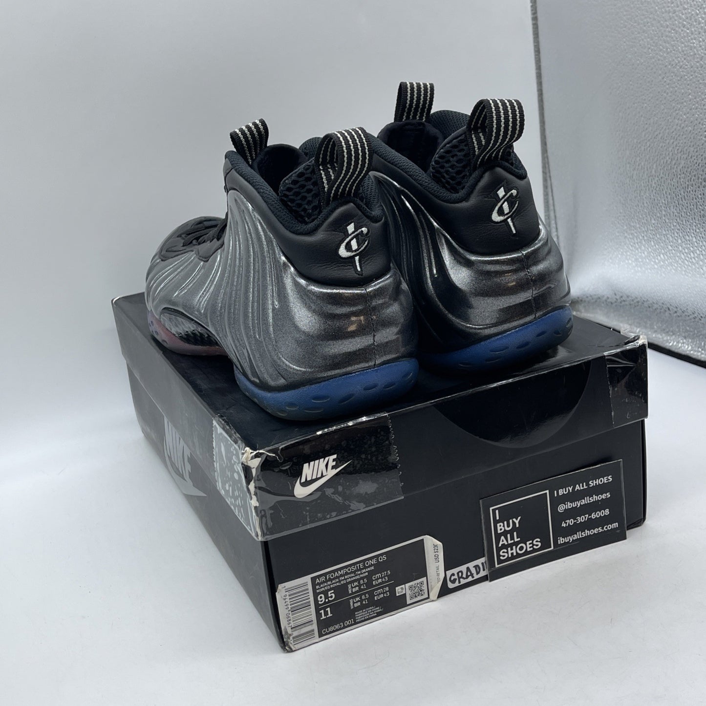 Size 9.5 - Nike Air Foamposite One QS Gradient Soles Grey Suede (CU8063-001)