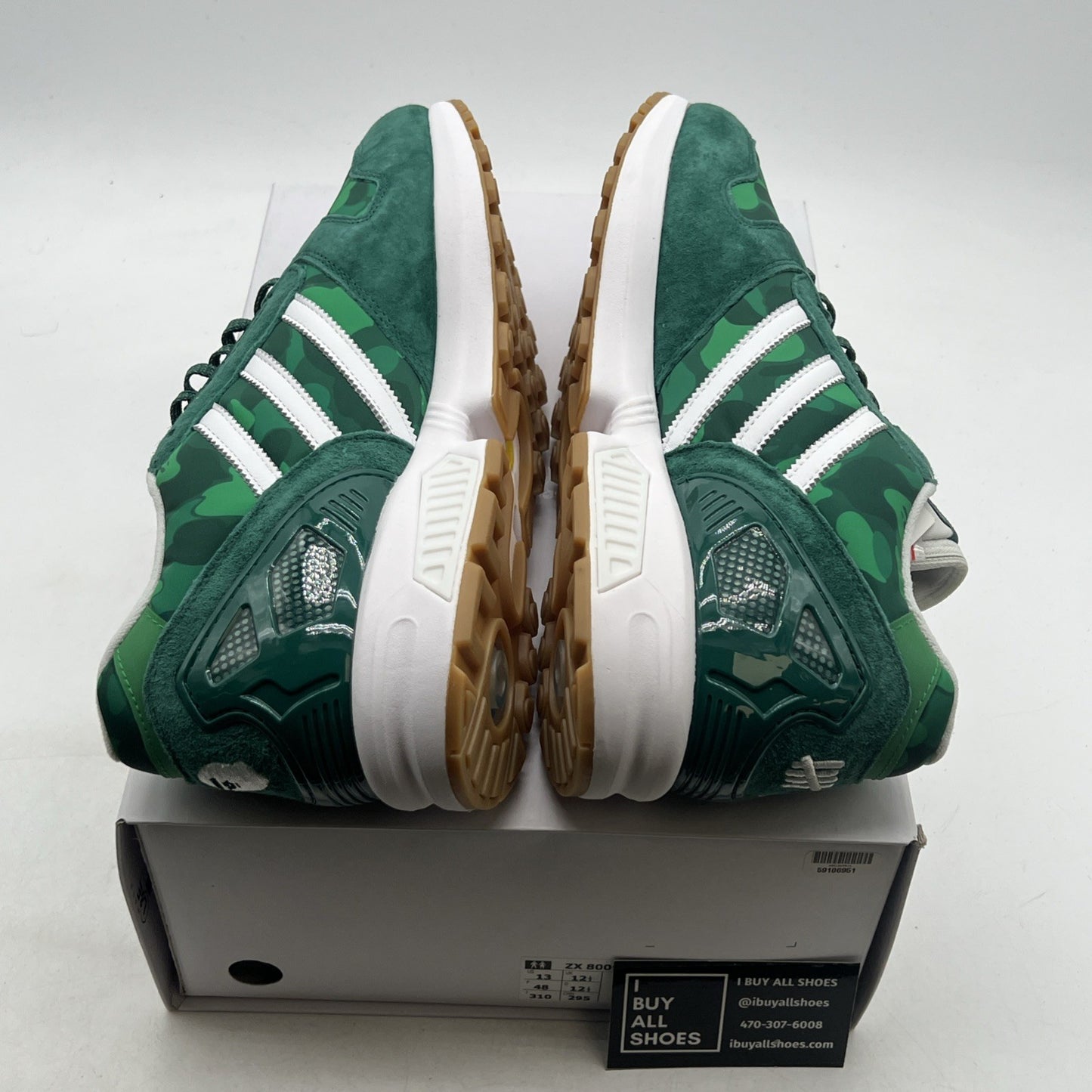 Size 13 - Adidas BAPE x Undefeated x ZX 8000 A-ZX Series - Green Camo (FY8851)