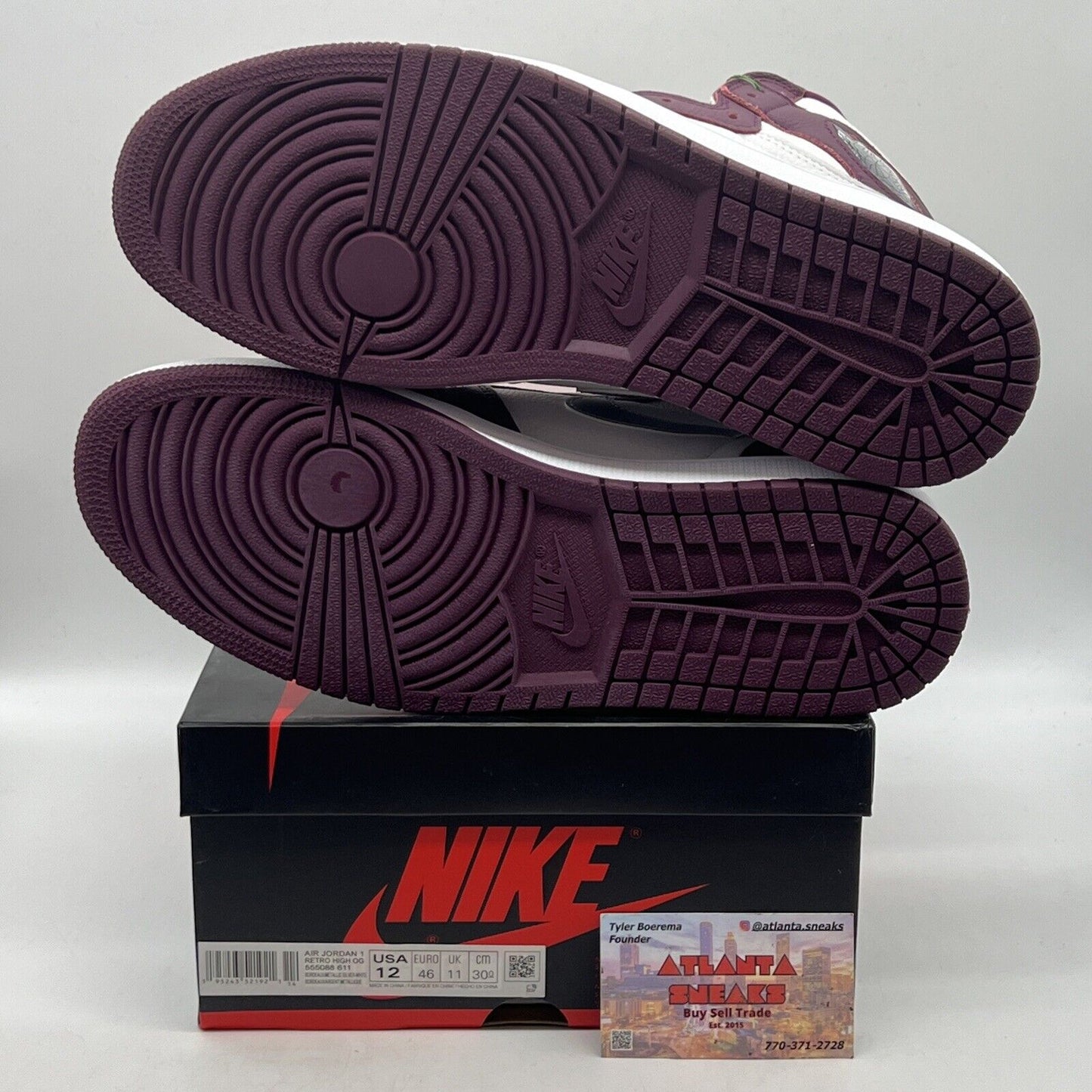 Size 12 - Jordan 1 Retro High OG Bordeaux Brand New Og All