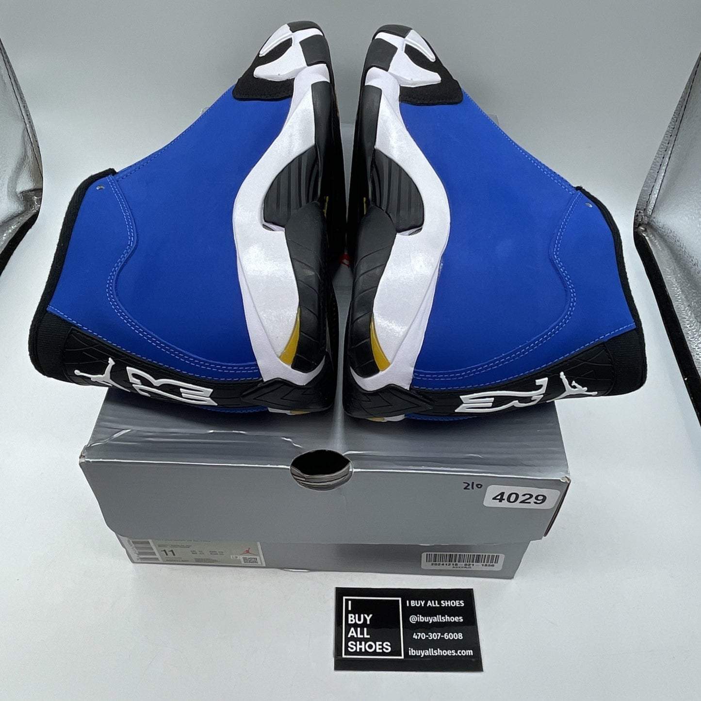 Size 11 - Air Jordan 14 Retro Laney Blue Black White Yellow Suede (487471-407)