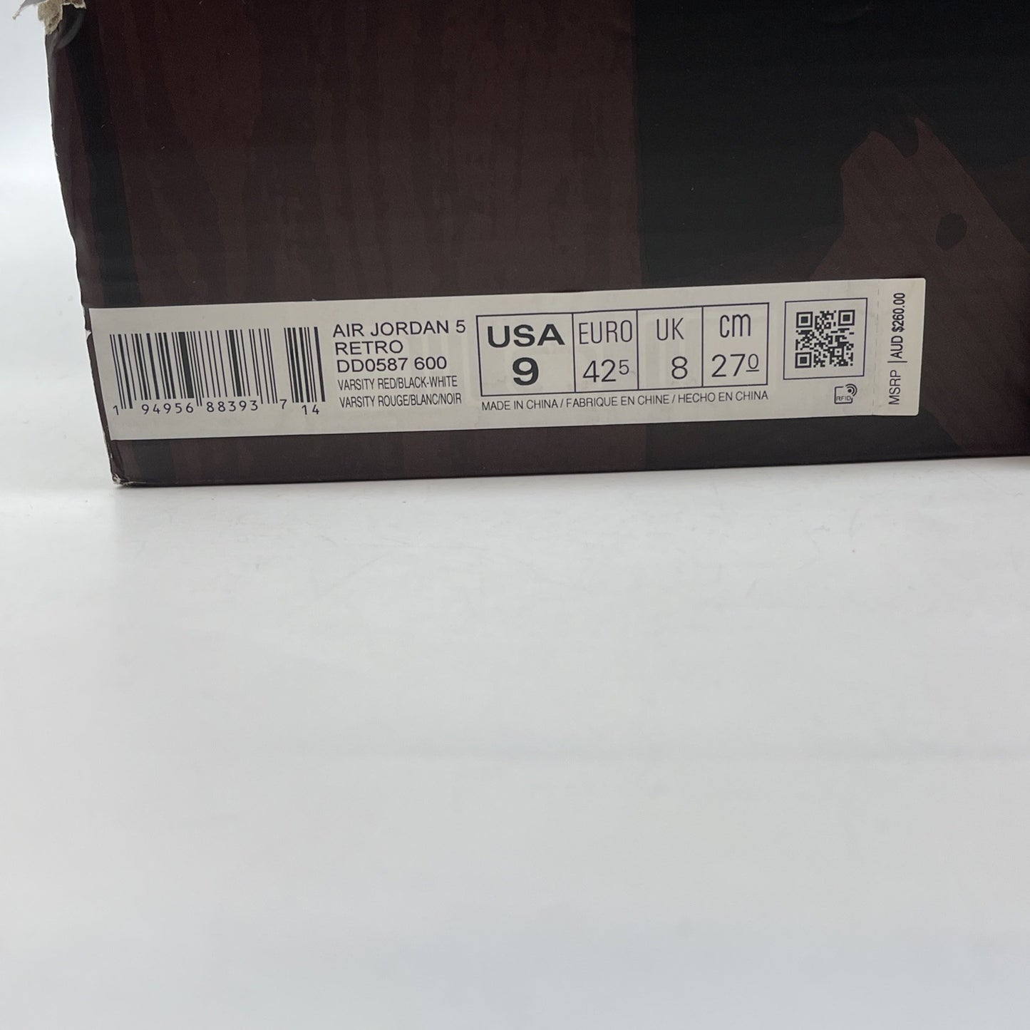 Size 9 - Jordan 5 Retro Mid Raging Bull Red Black Grey Suede (DD0587-600)