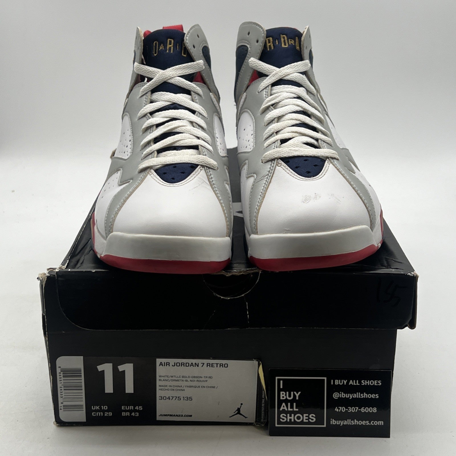 Size 11 - Air Jordan 7 Retro 2012 Olympic (304775-135)