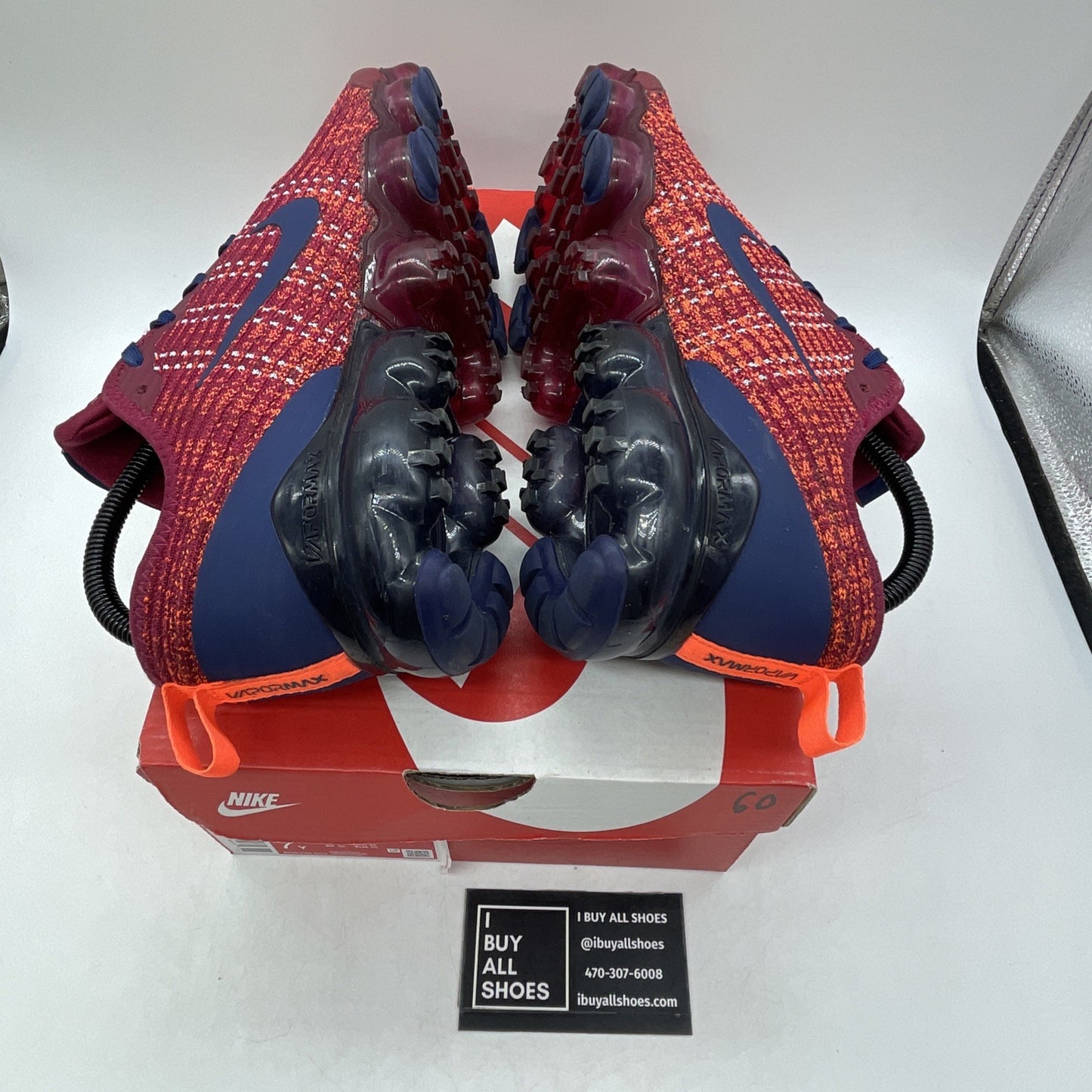 Size 7Y - Nike Air VaporMax Flyknit 3 GS "Noble Red Blue" (BQ5238-602)