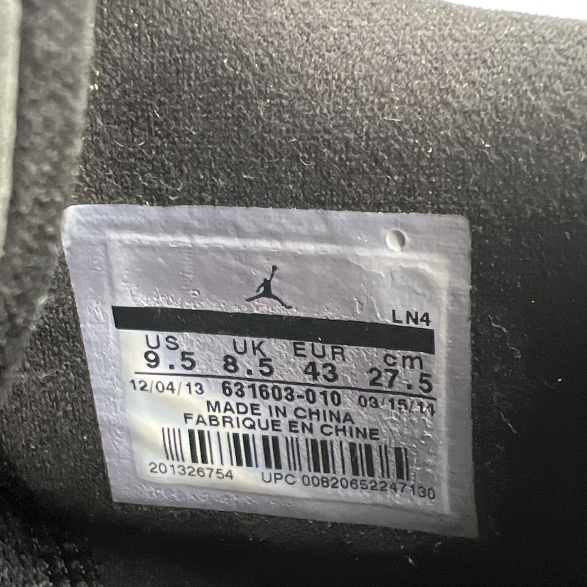 Size 9.5 - Air Jordan 3 5Lab3 Reflective Black (631603-010