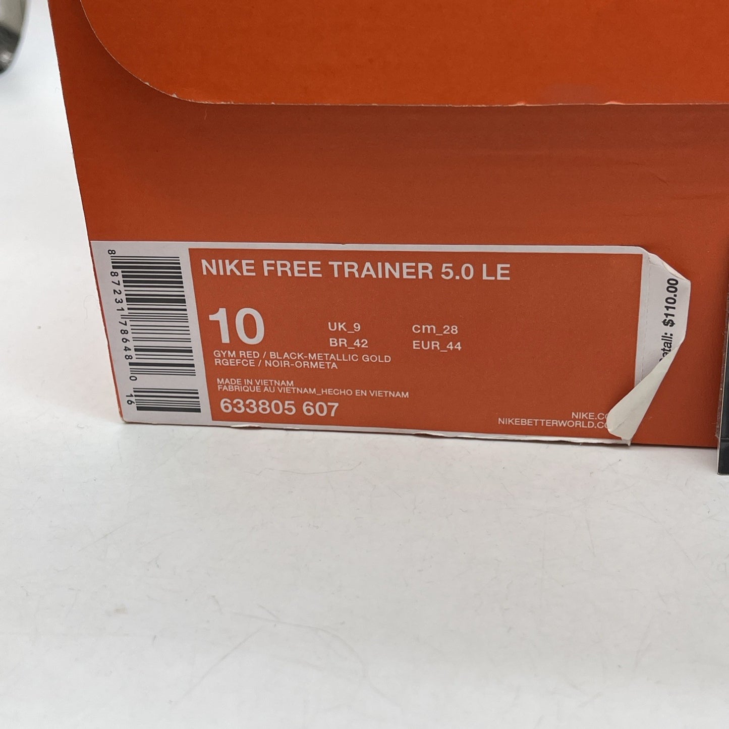 Size 10 - Nike Free Trainer 5.0 Team Jones Black Red Gold Suede (633805-607)