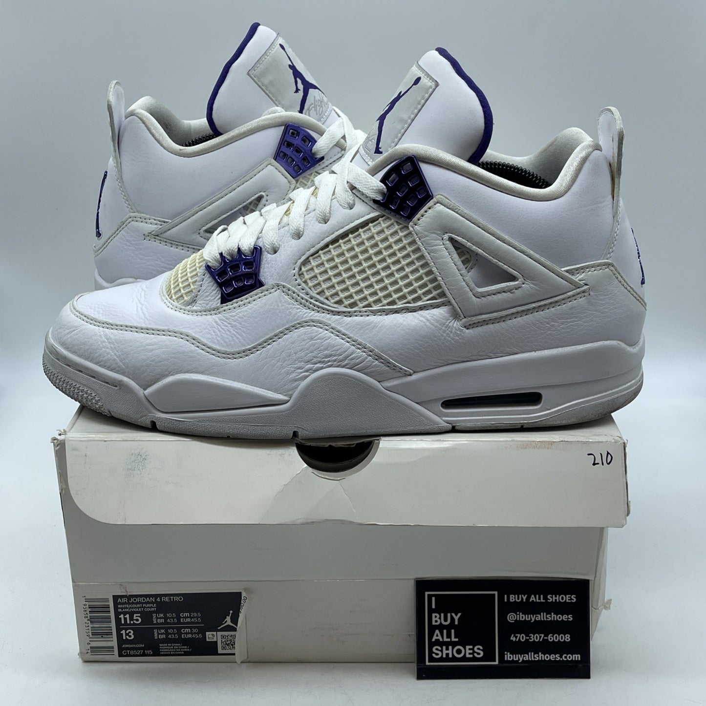 Size 11.5 - Air Jordan 4 Retro Mid Purple Metallic (CT8527-115)