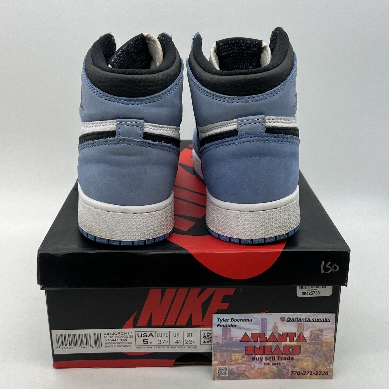 Size 5Y - Jordan 1 Retro OG High University Blue White Leather (575441-134)