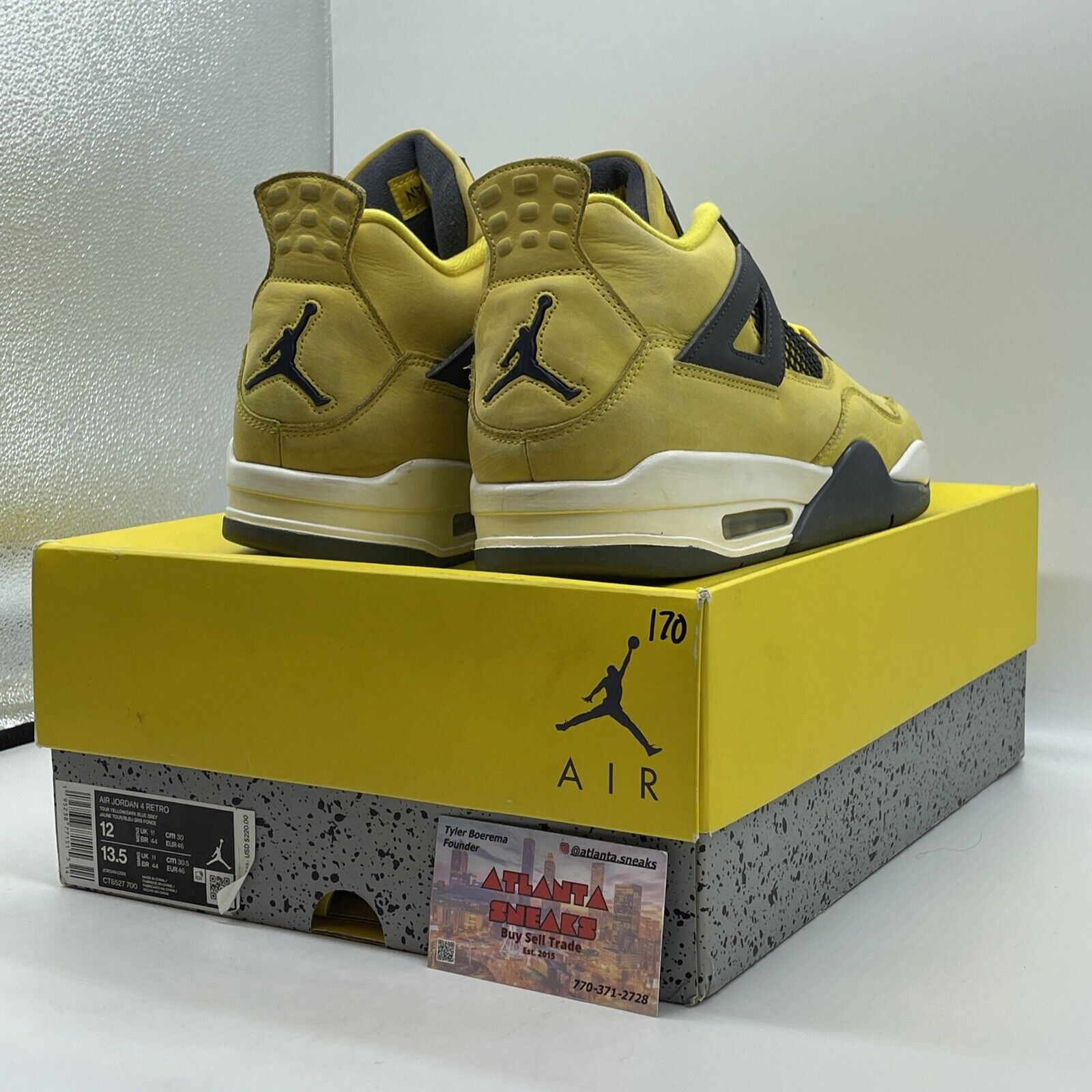 Size 12 - Jordan 4 Retro Mid Lightning White Yellow Black (CT8527-700)