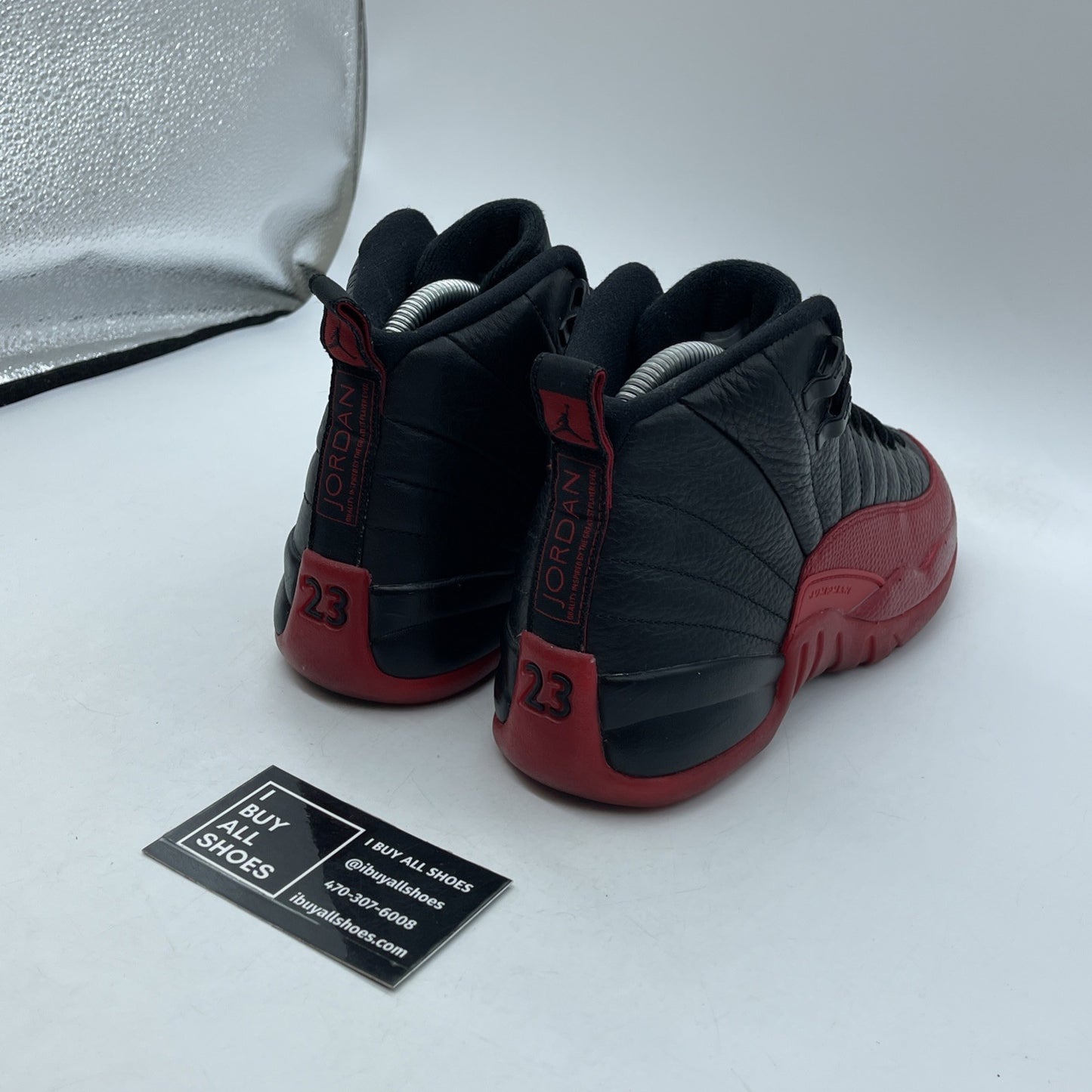 Size 6Y (GS) - Jordan 12 Retro 2016 Mid Flu Game Red Black Leather (153265-002)
