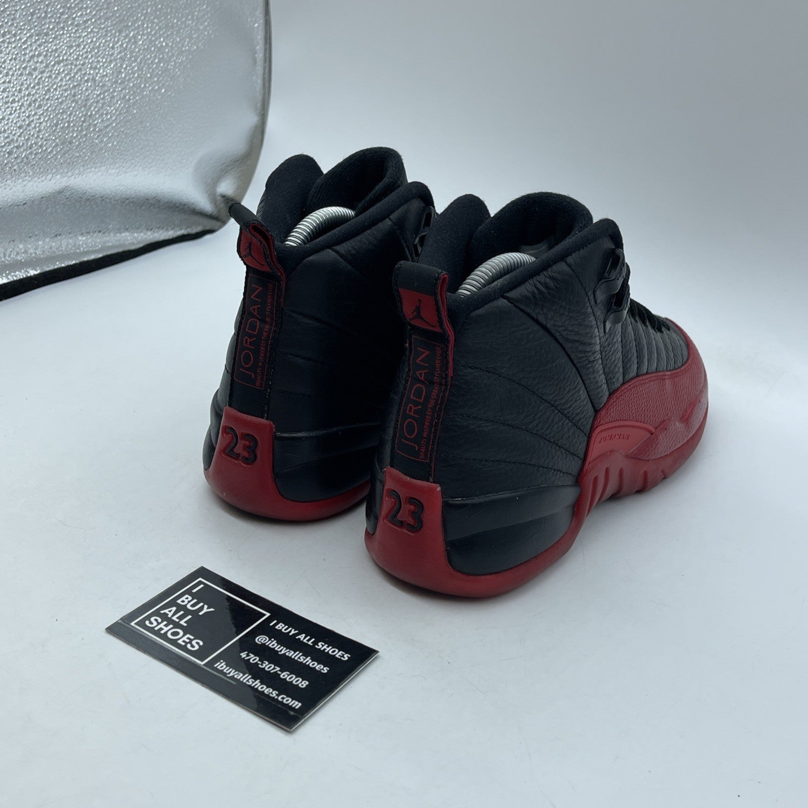 Size 6Y (GS) - Jordan 12 Retro 2016 Mid Flu Game Red Black Leather (153265-002)