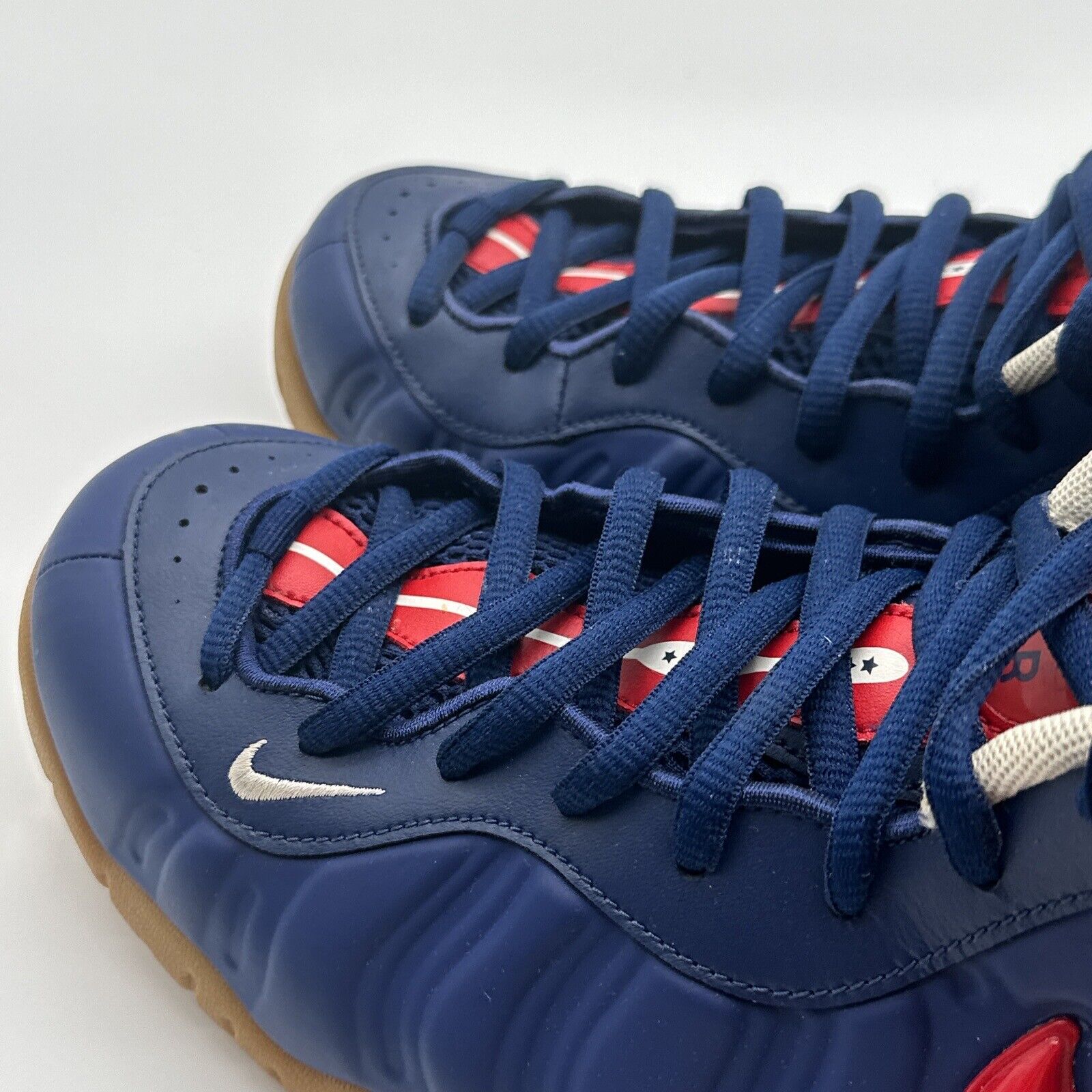 Size 10 - Nike Air Foamposite Pro USA 2020 Blue Gum Sole Navy Red America Rules