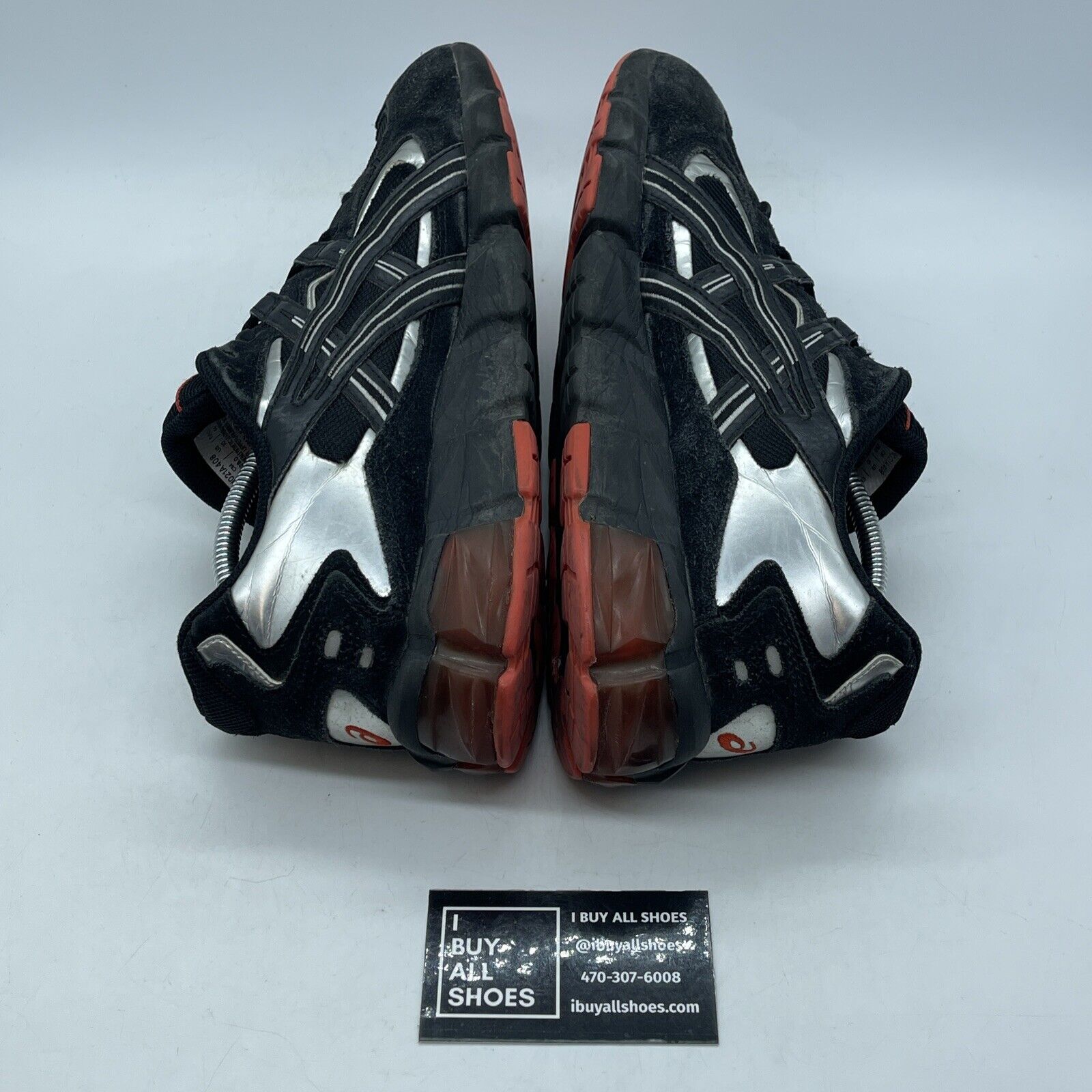 Size 8 - Asics Gel-Kayano V KZN Black Red Silver Suede Leather  (1021A408)