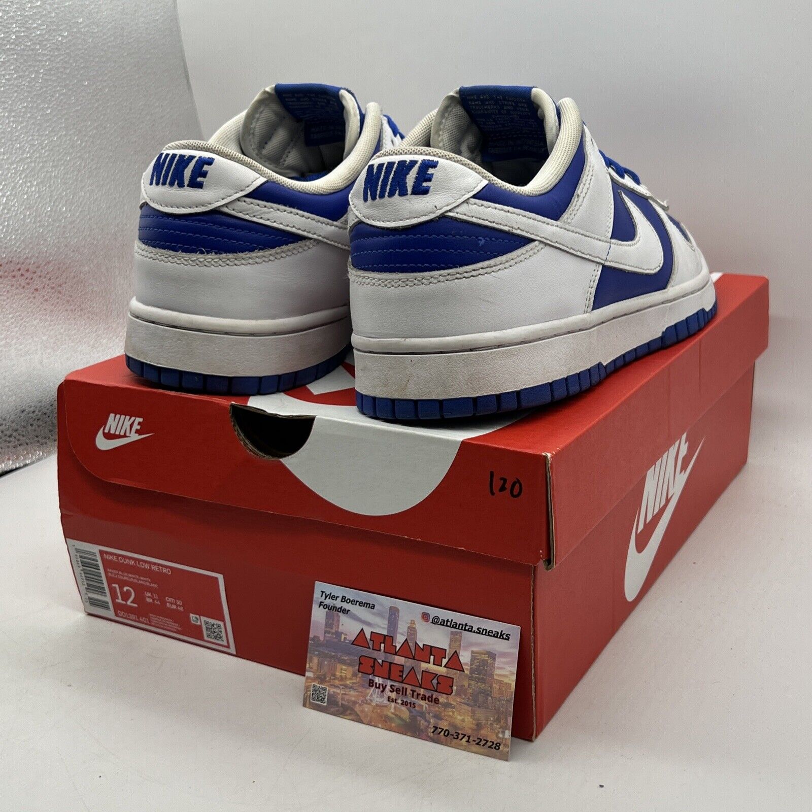 Size 12 - Nike Dunk Low Racer Blue 2022 White Leather (DD1391-401)