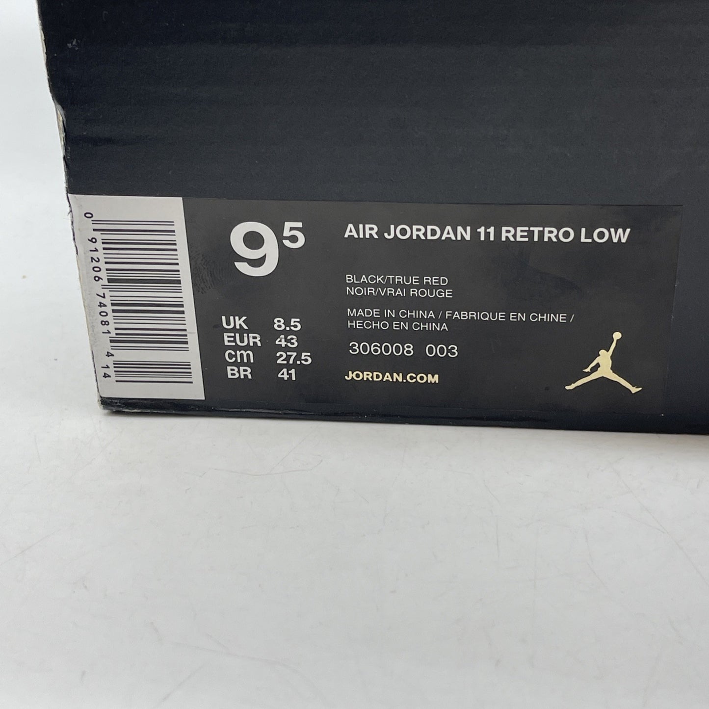 Size 9.5 - Air Jordan 11 IE Low Referee Black Suede Leather (306008-003)
