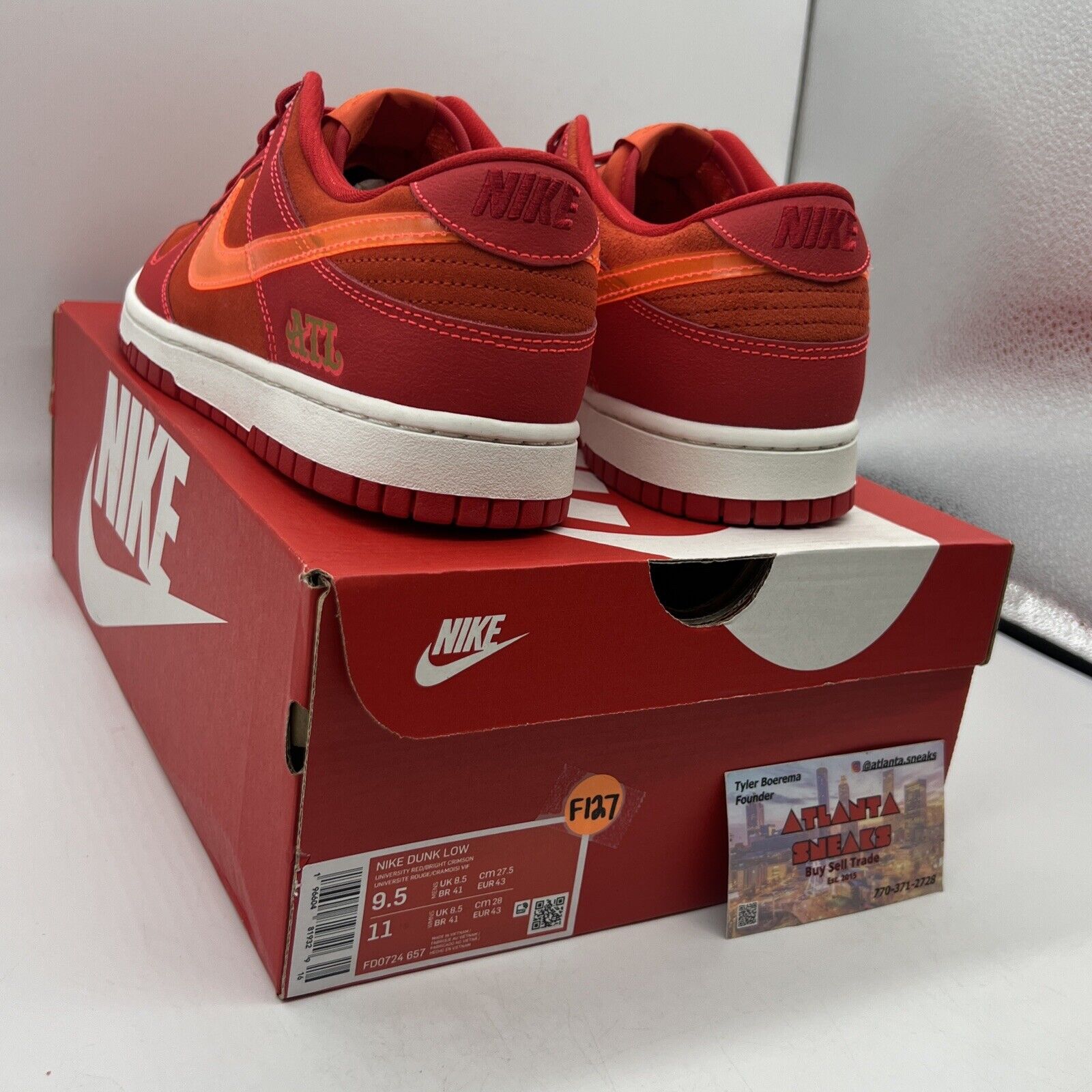 Size 9.5 - Nike Dunk Low Atlanta 2023 Brand New Og All