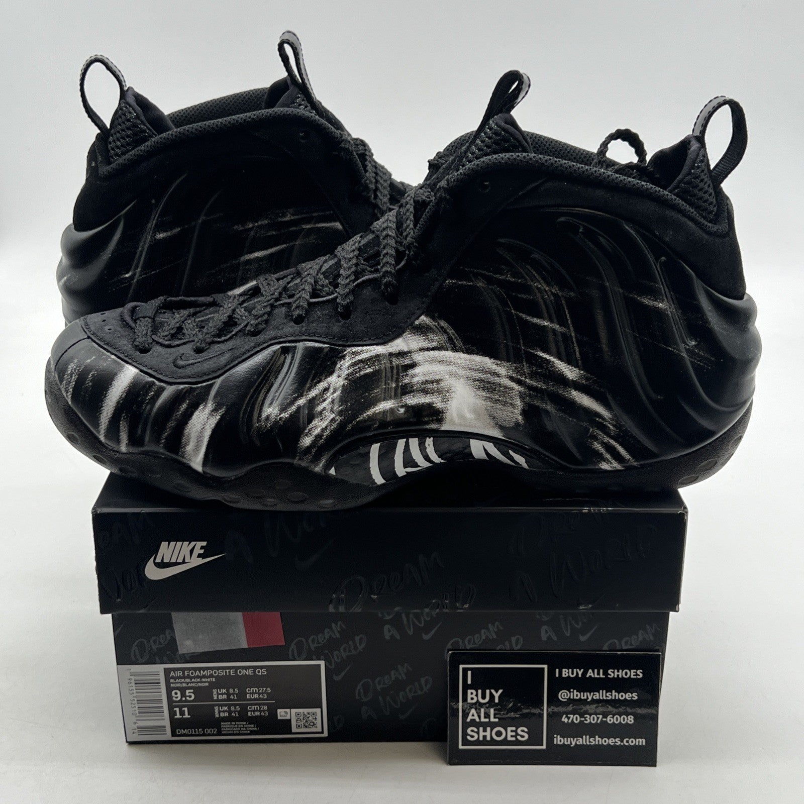 Size 9.5 - Nike Air Foamposite One QS Dream A World - Black (DM0115-002)