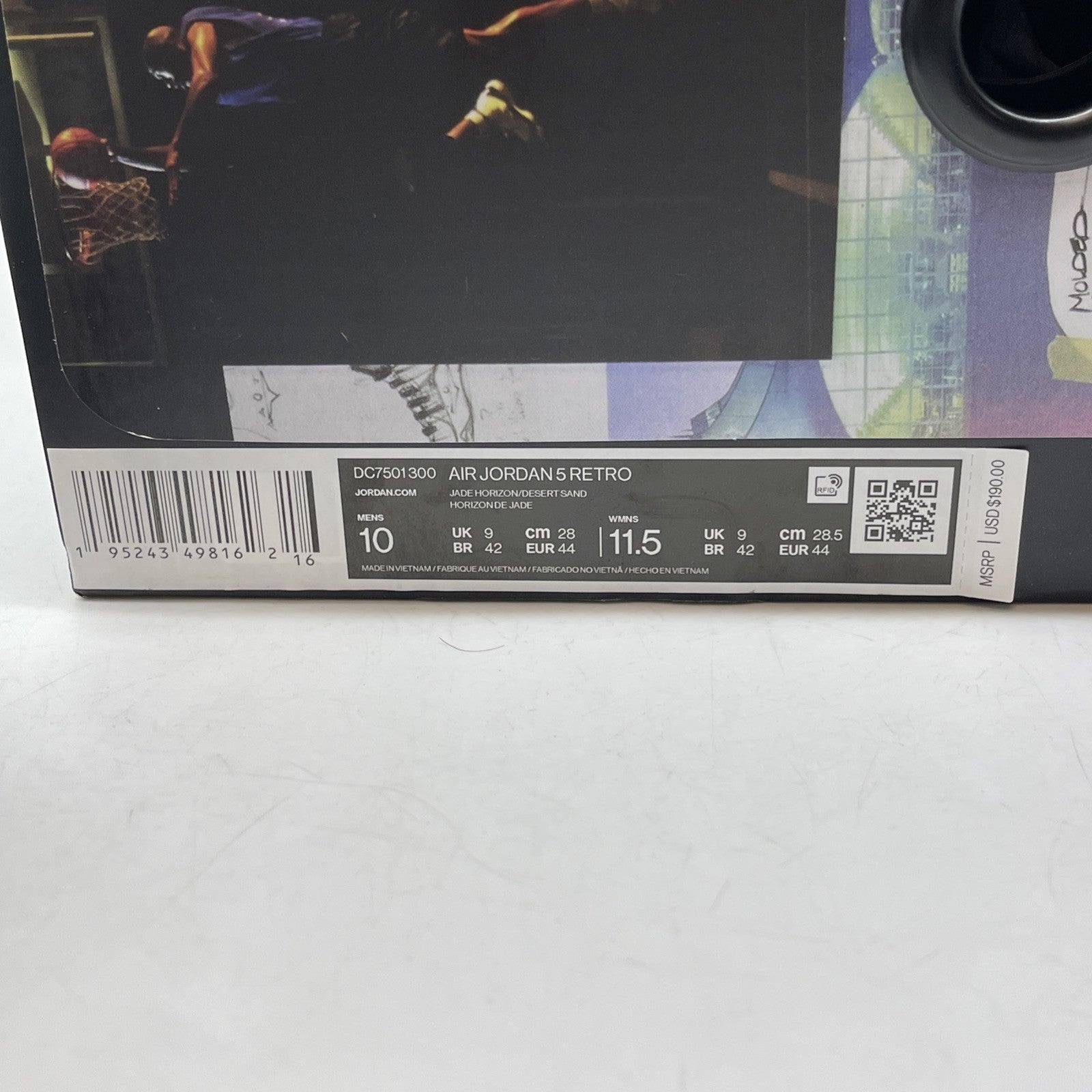 Size 10 - Jordan 5 JADE HORIZON 2022 Green Silver Leather (DC7501-300)