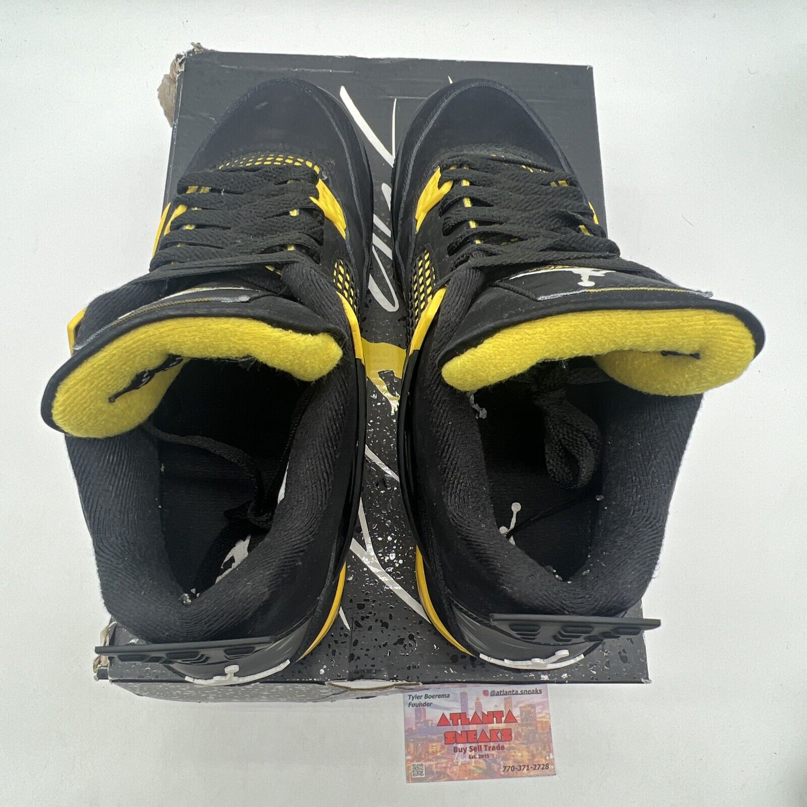 Size 8.5 - Jordan 4 Retro Mid Thunder Black Yellow Suede (DH6927-017)