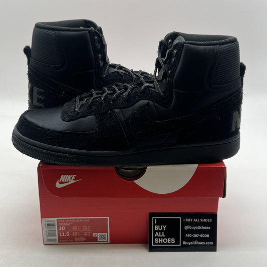 Size 10 - Nike Terminator High Boot Shoe Triple Black Sneaker (FJ5464-010)