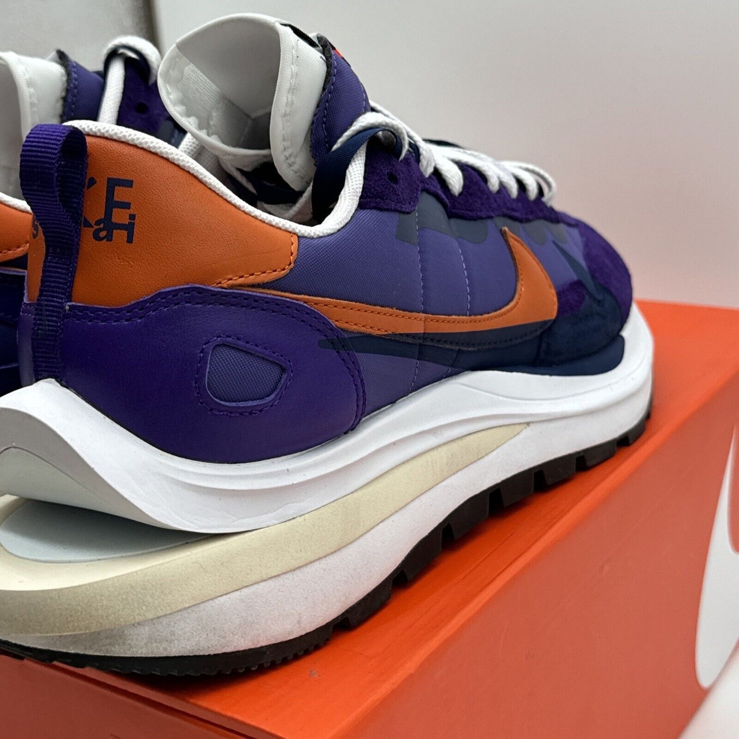 Size 13 - Nike VaporWaffle x Sacai Dark Iris Purple Orange Clemson Cream Soles