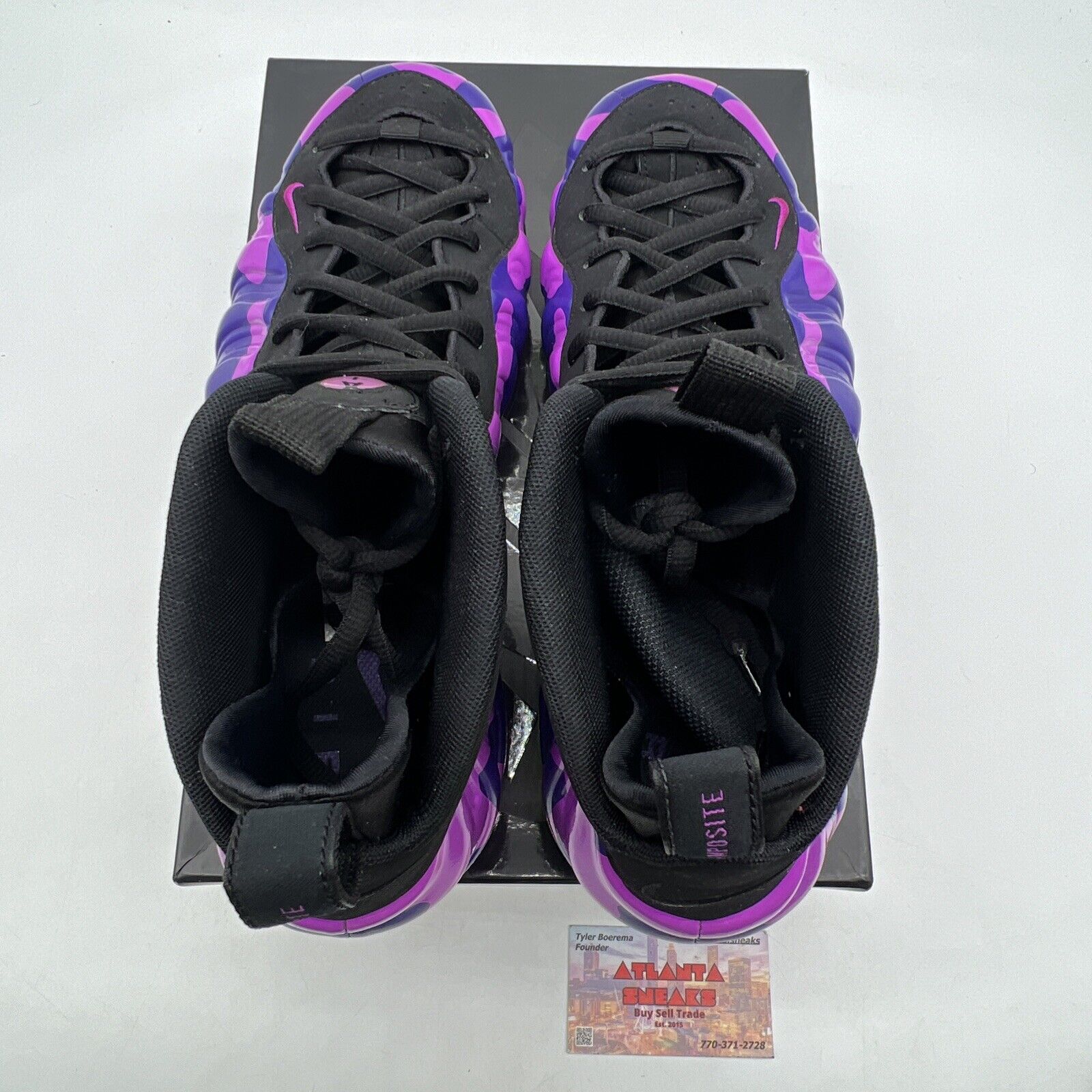 Size 10 - Nike Air Foamposite Pro Purple Camo Black Suede (624041-012)