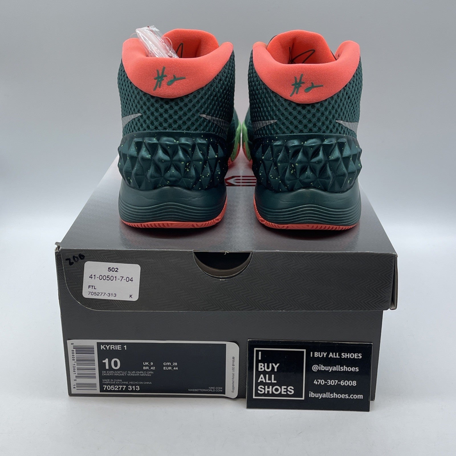 Size 10 - Nike Kyrie 1 Flytrap Green Silver Suede Leather (705277-313)
