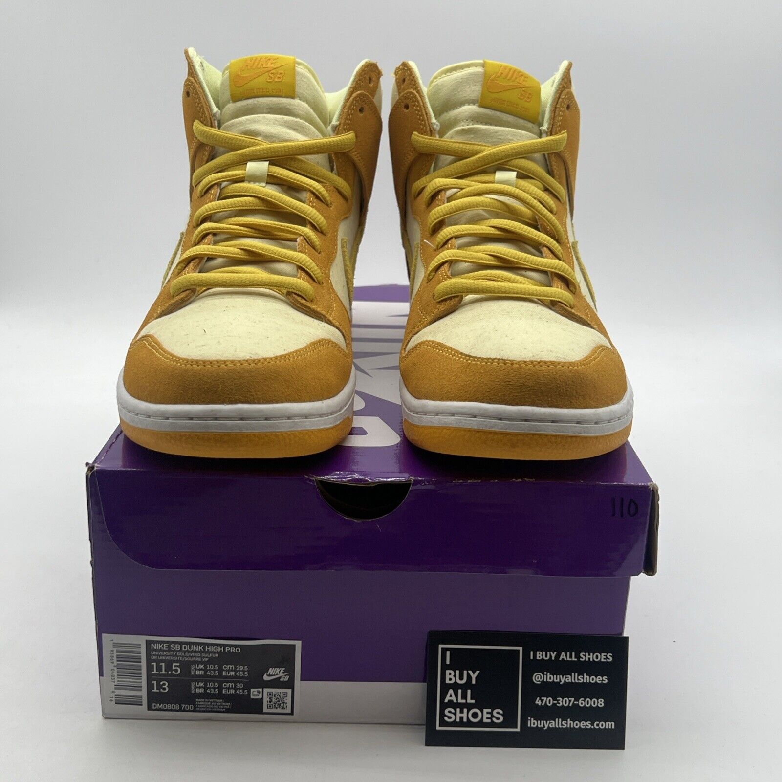 Size 11.5 - Nike Dunk SB High Fruity Pack - Pineapple (DM0808-700)